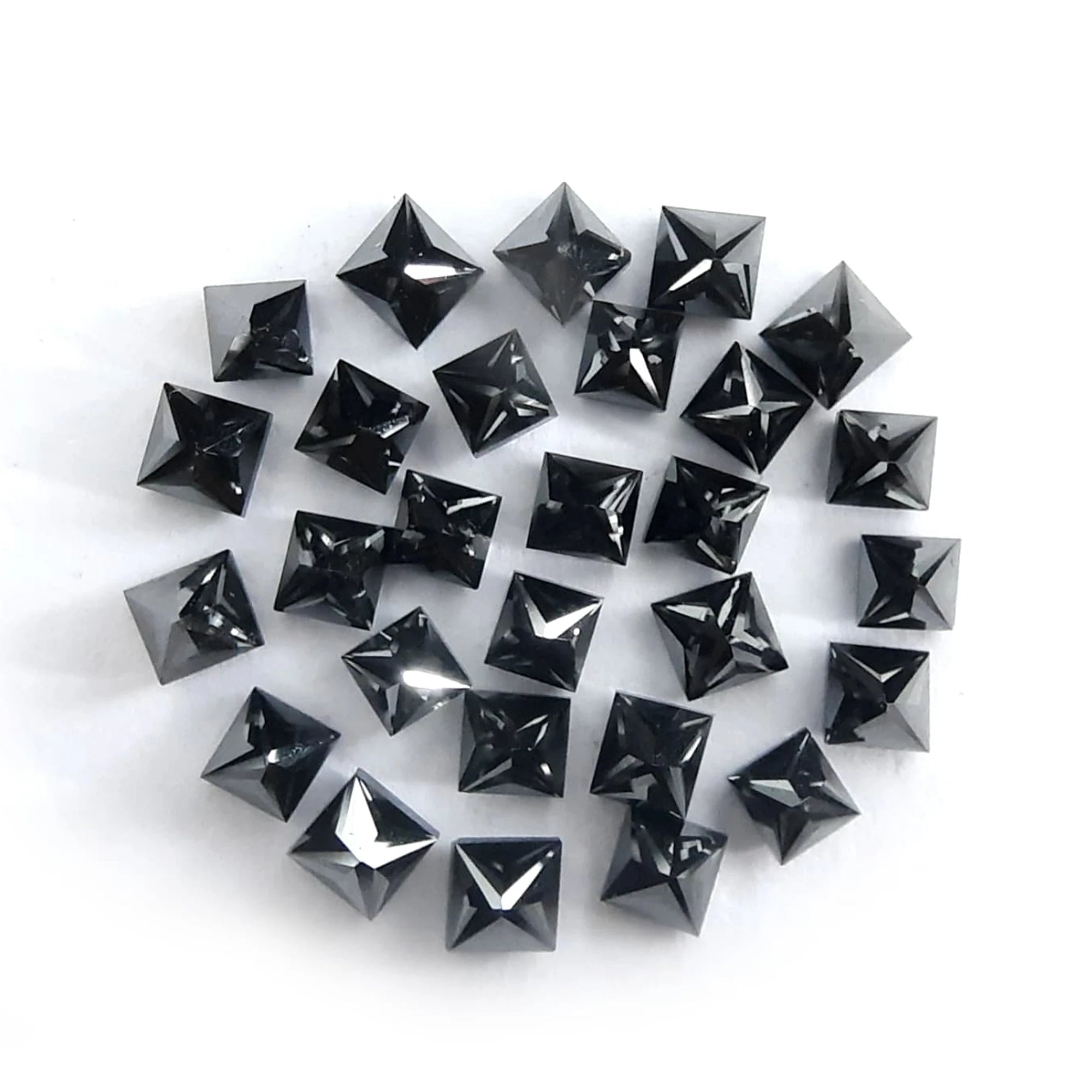 2.1 to 2.4 MM Princess Cut Black Diamonds Lot