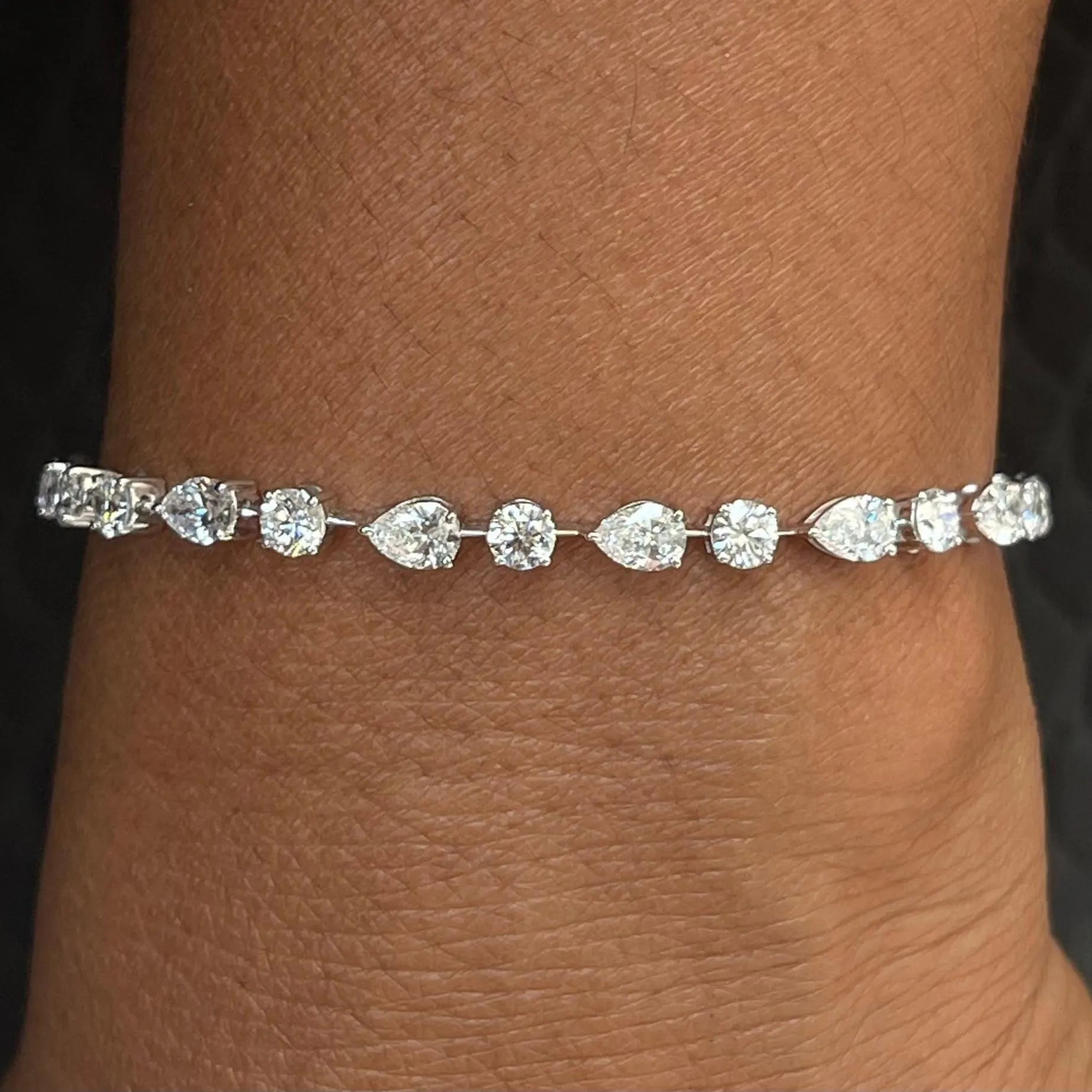 5.98 Ct Lab Grown Diamond Tennis Bracelet, 14K Gold 7" Inch Anniversary Gift for Her