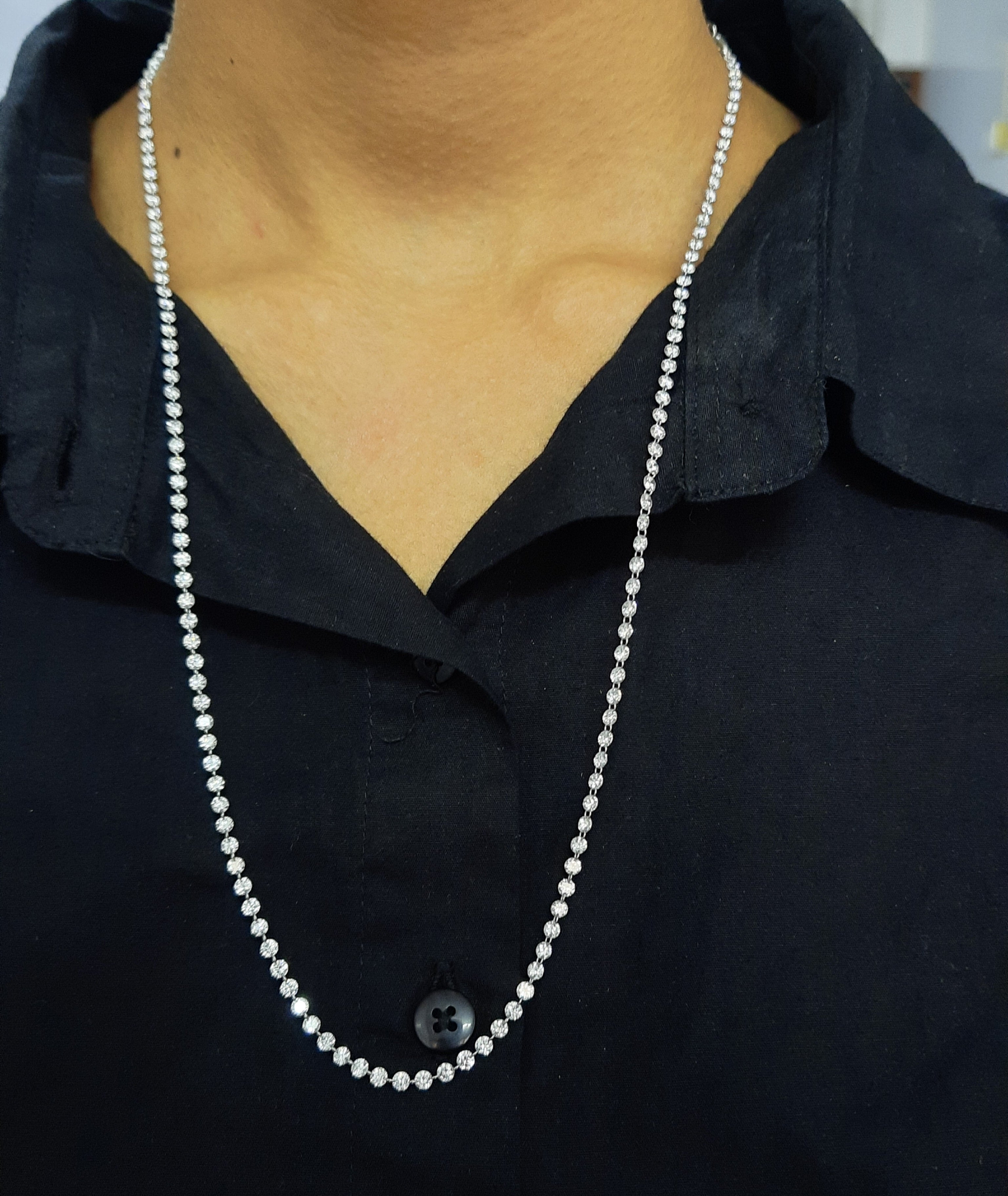 13 Ct Drilled Diamond Tennis Necklace by Lab Grown Diamonds. 24"Inches 14k Gold, 2.7 MM