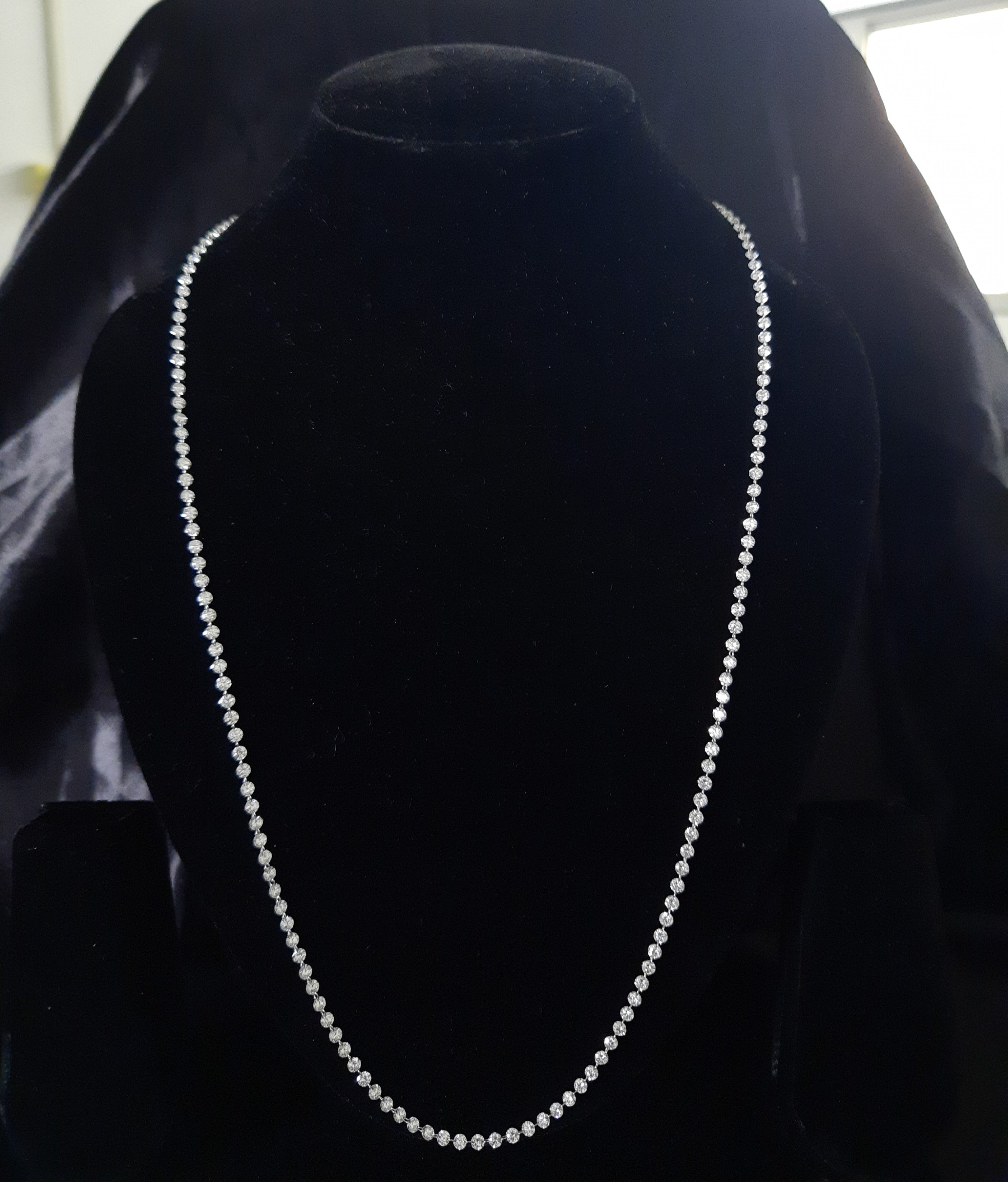 13 Ct Drilled Diamond Tennis Necklace by Lab Grown Diamonds. 24"Inches 14k Gold, 2.7 MM