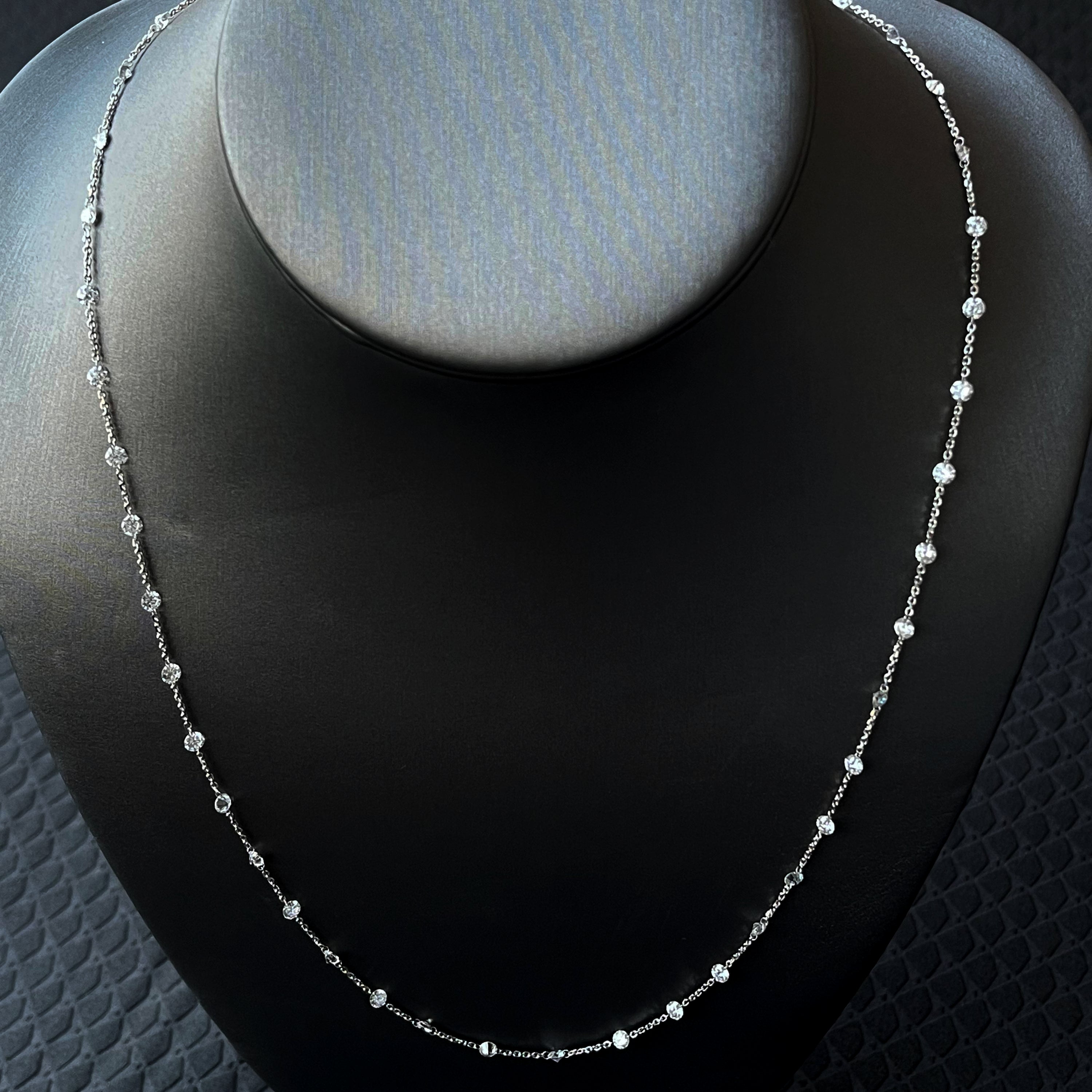 14k White Gold Diamond Necklace 1.85 Ct