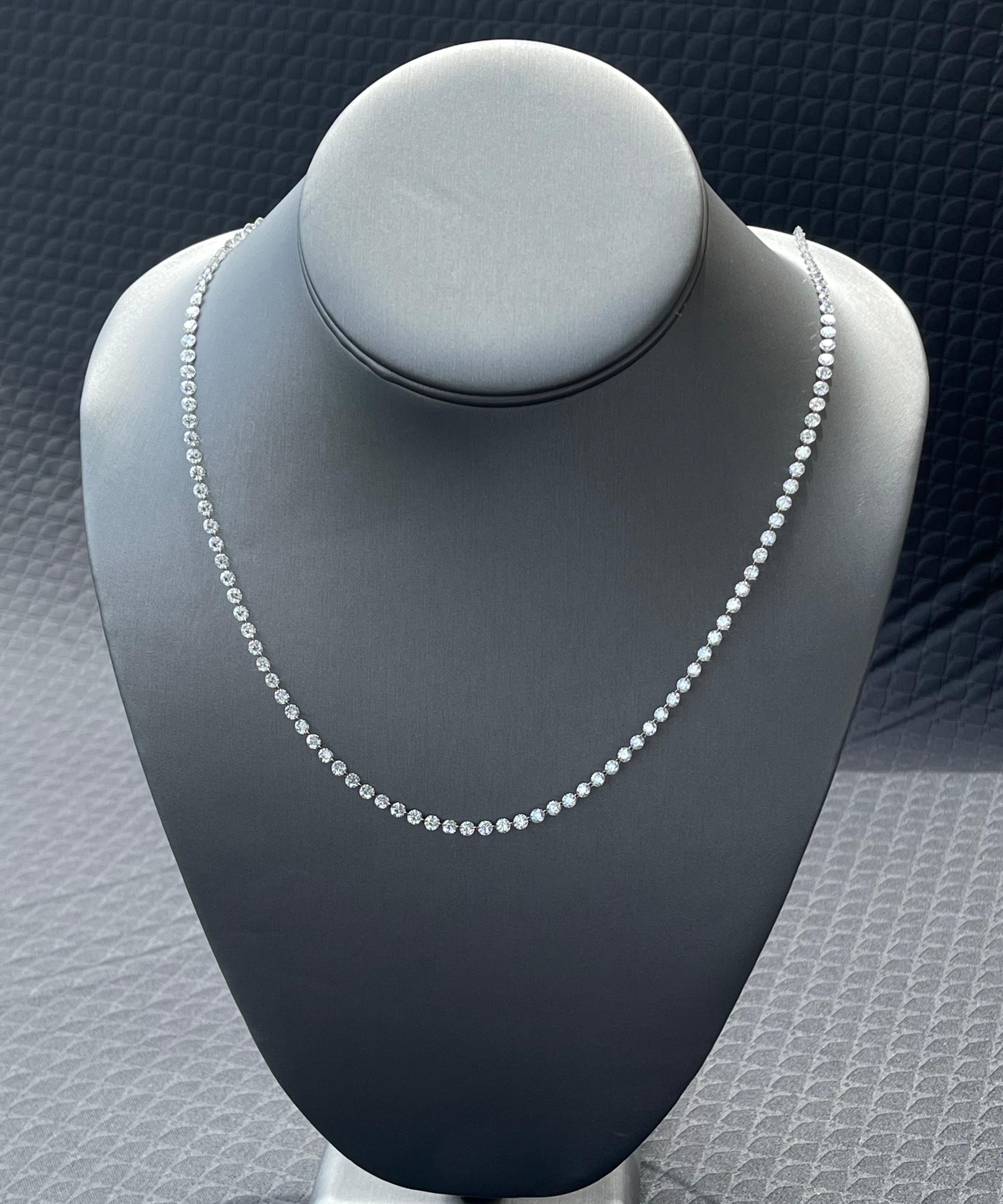 18" Inch 2.8 Mm Tennis Necklace, 10.79 Ct Diamond Necklace for Perfect Anniversary Gift