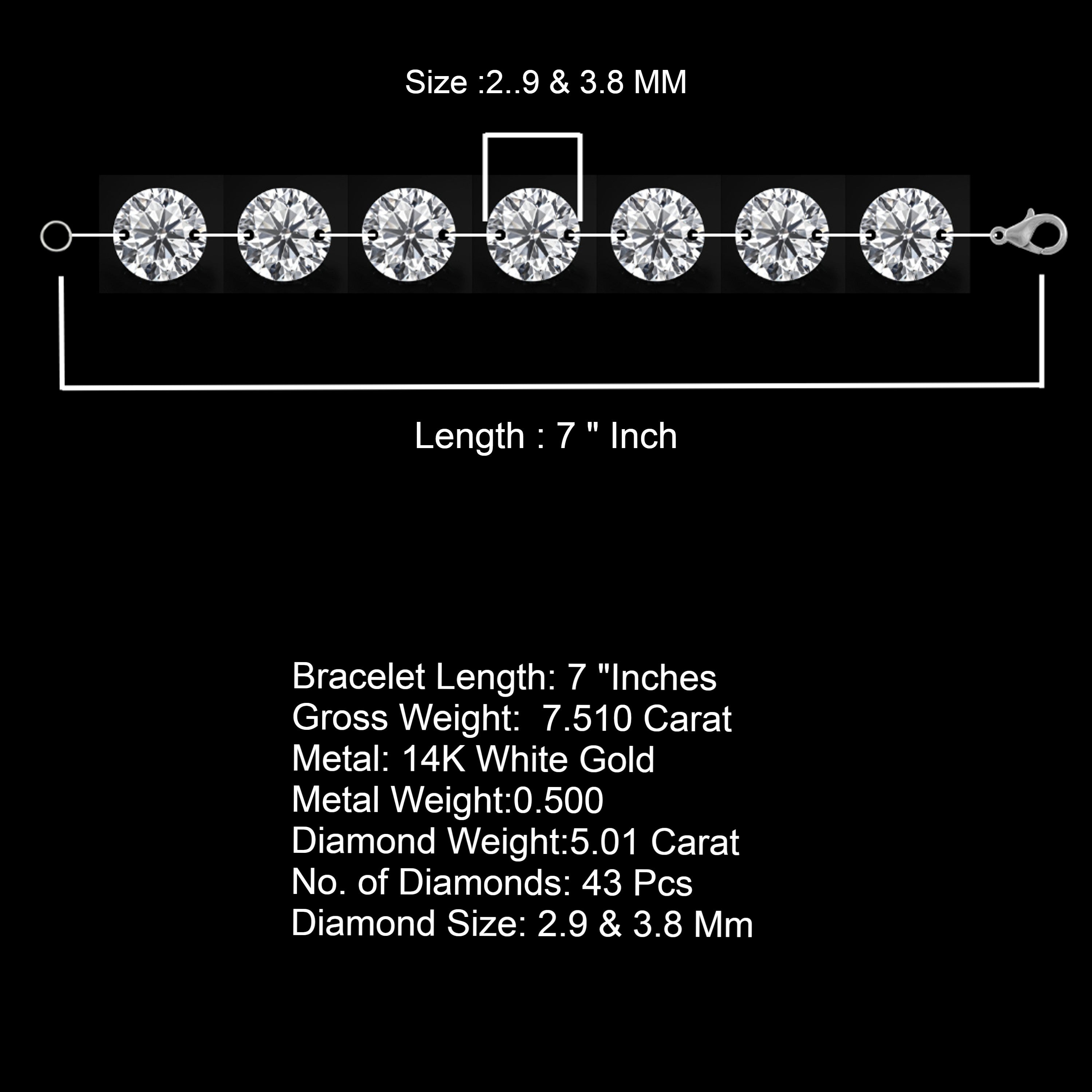 2.9 & 3.8 mm Lab Diamond Bracelet for Her