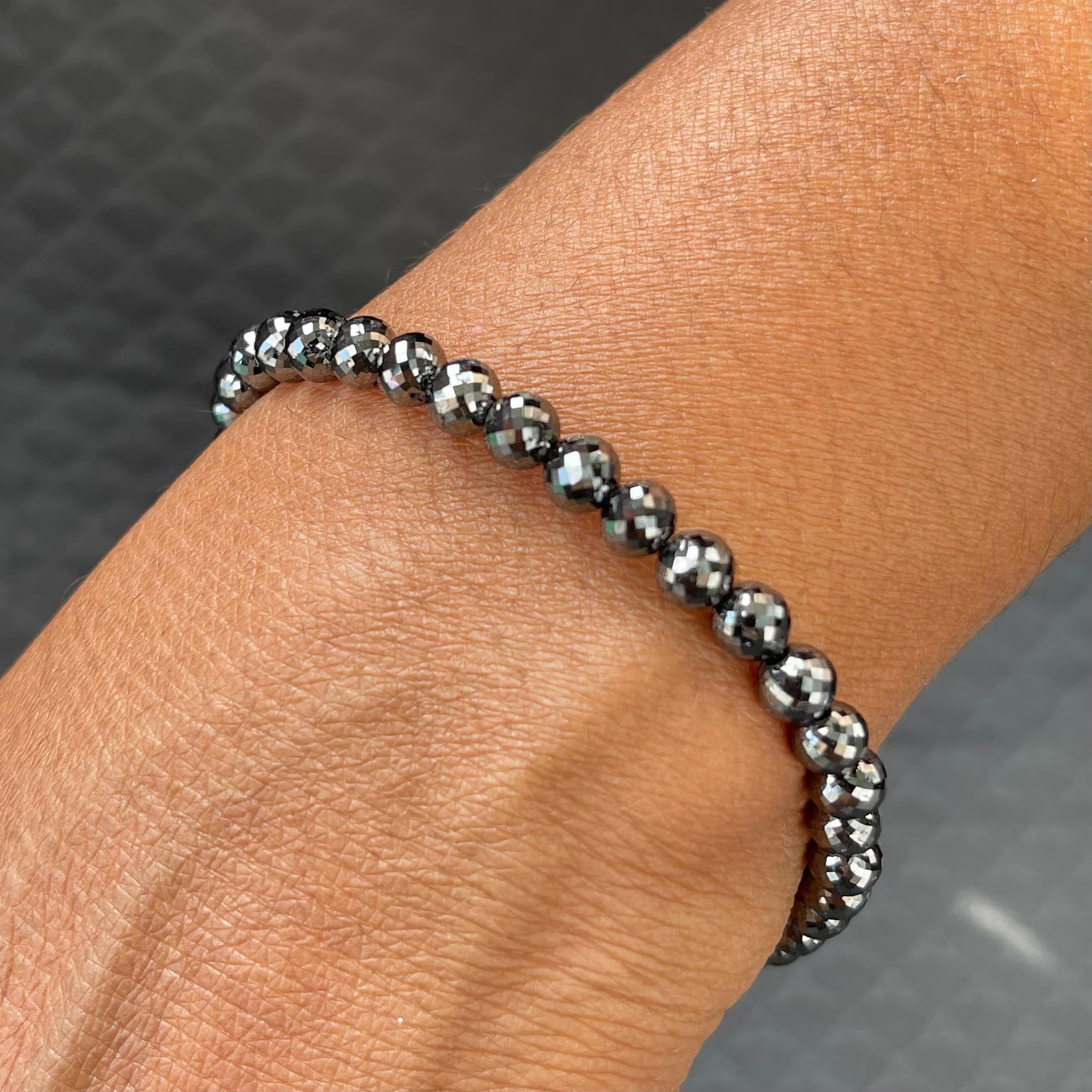 38.82 Ct Premium Quality Black Diamond Bracelet for Mens 8" Inches with 14k Gold Clasp