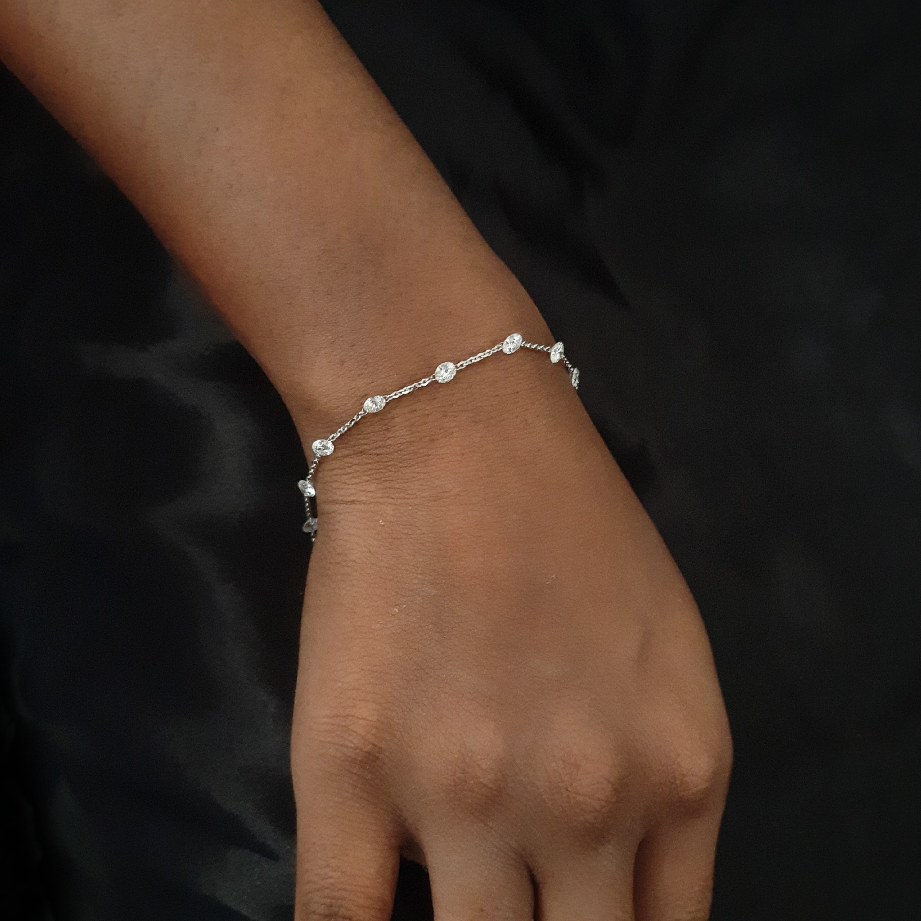 7 Inch Size 3.25 mm Diamond Tennis Bracelet made by 1.85 carat  Lab Diamonds
