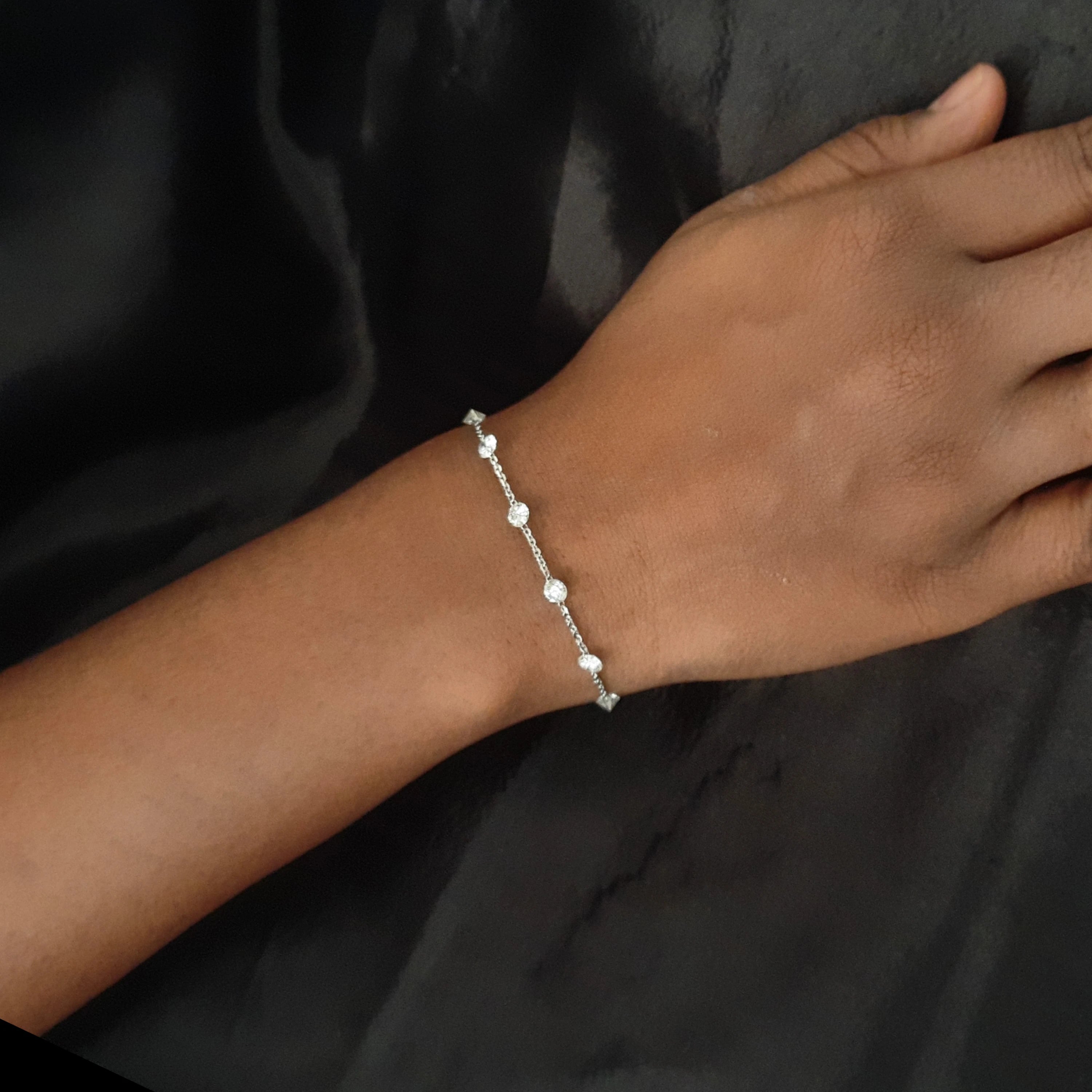 7 Inch Size 3.25 mm Diamond Tennis Bracelet made by 1.85 carat  Lab Diamonds