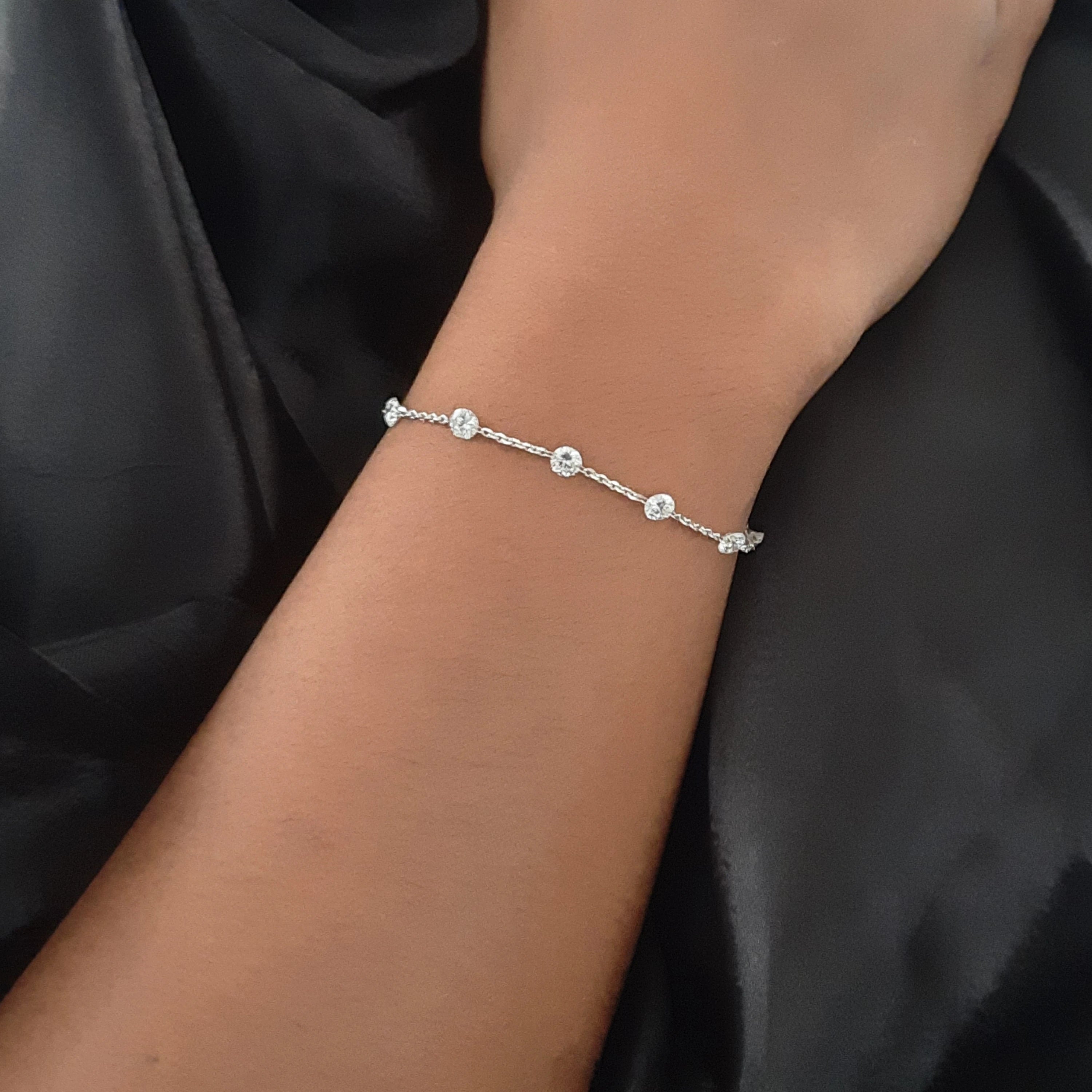 7 Inch Size 3.25 mm Diamond Tennis Bracelet made by 1.85 carat  Lab Diamonds