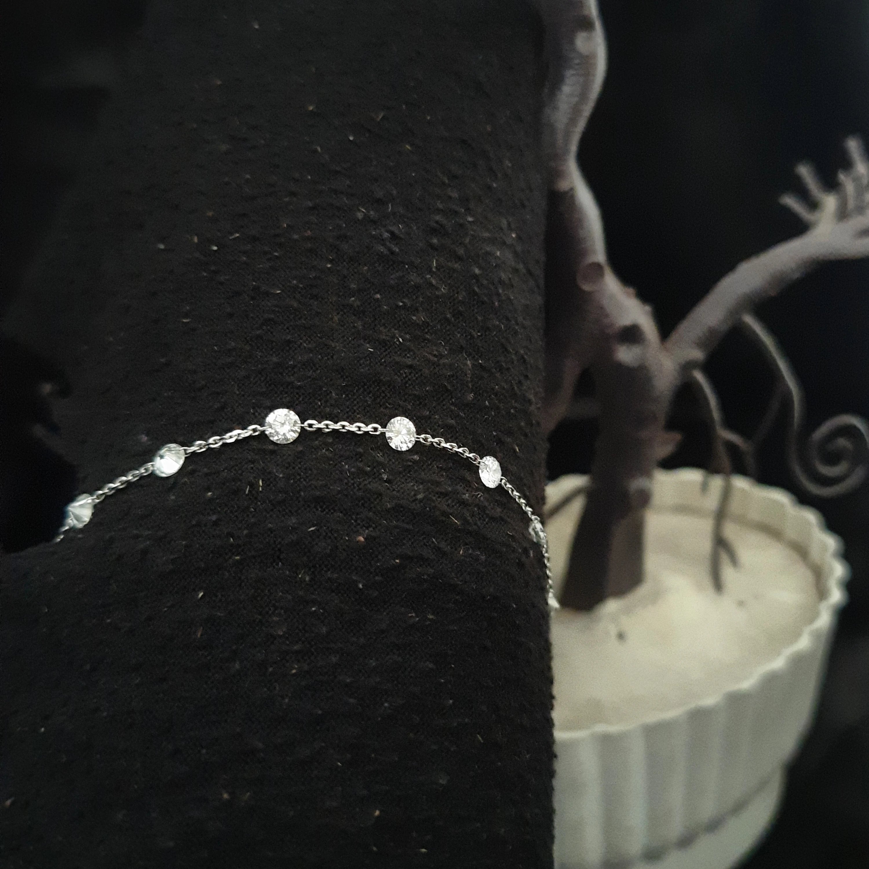7 Inch Size 3.25 mm Diamond Tennis Bracelet made by 1.85 carat  Lab Diamonds