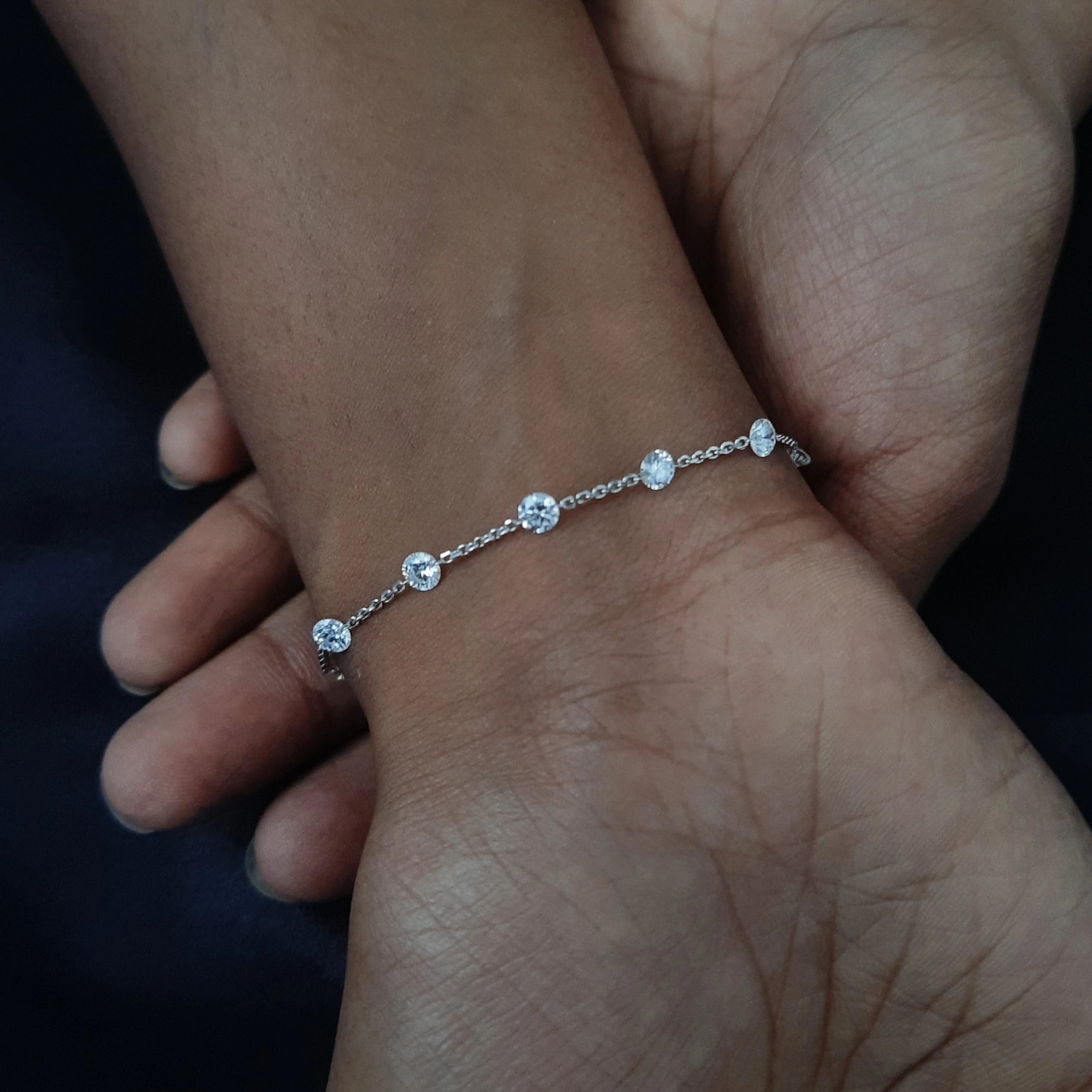 7 Inch Size 3.25 mm Diamond Tennis Bracelet made by 1.85 carat  Lab Diamonds