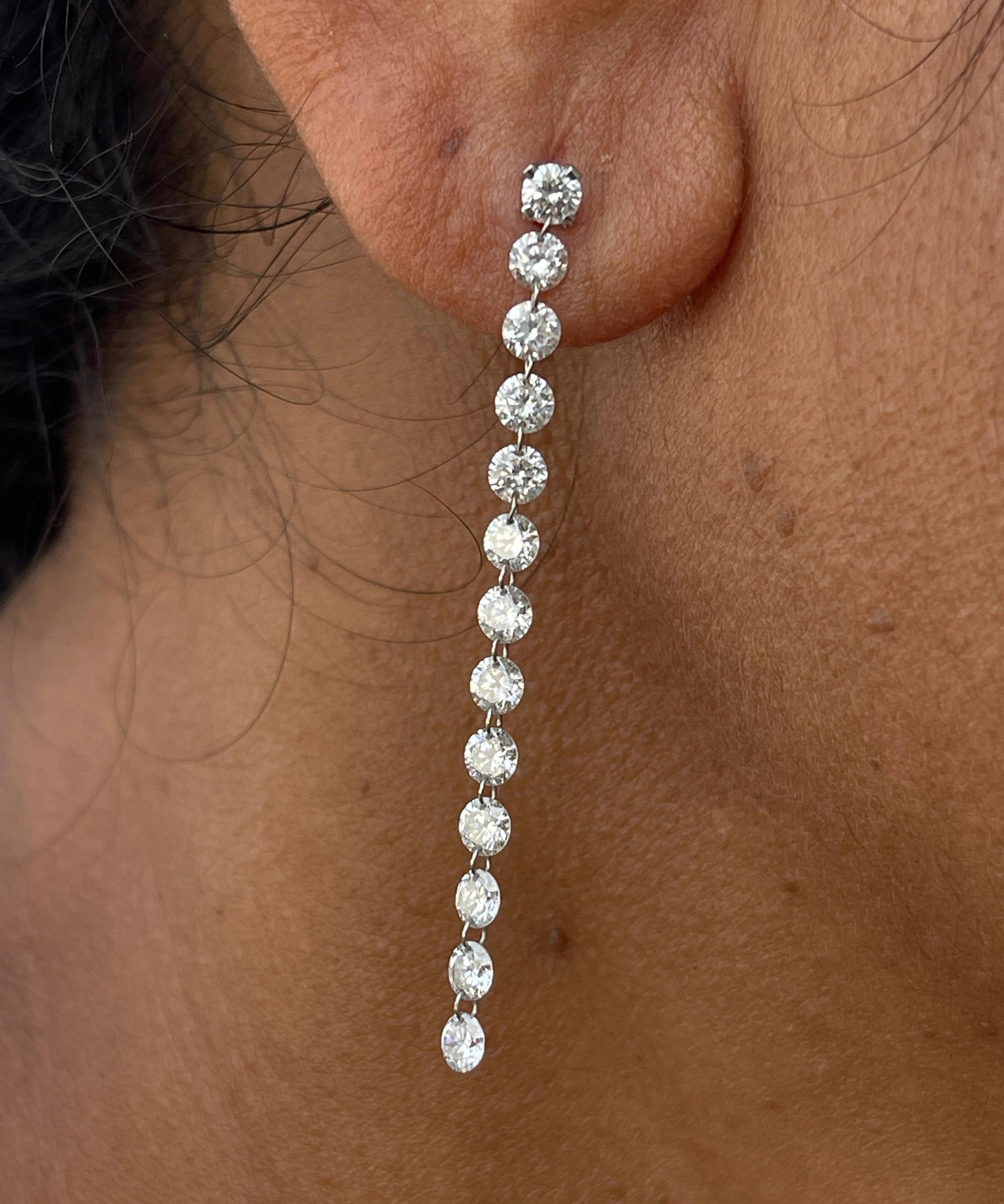 3Ct Diamond Earring Studs Lab Grown 14k White Gold 3.1MM Round Cut Diamond Earring