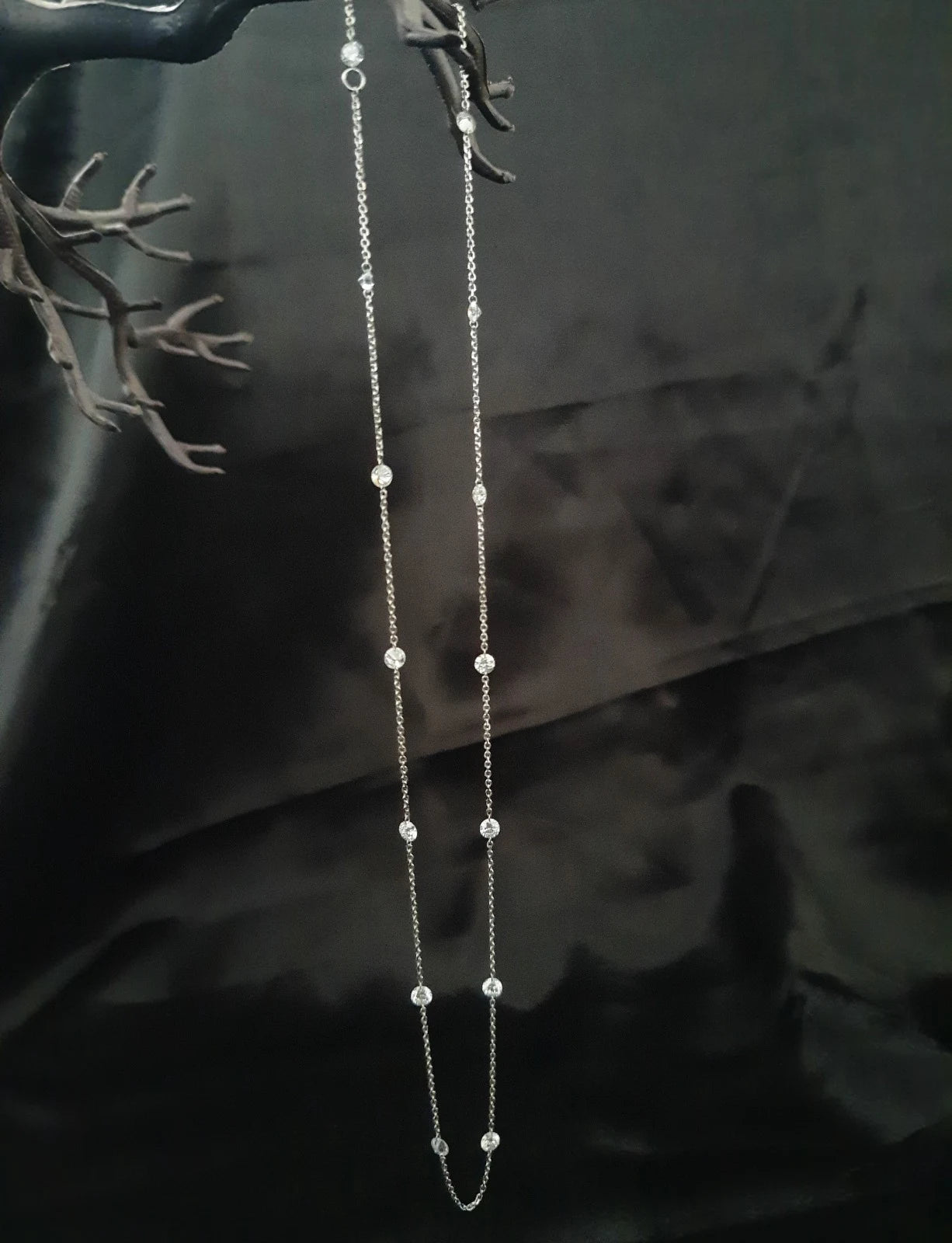 24 Inch, 3.4 mm Diamond Station Necklace for Women made by 3.27 carat Lab Diamonds