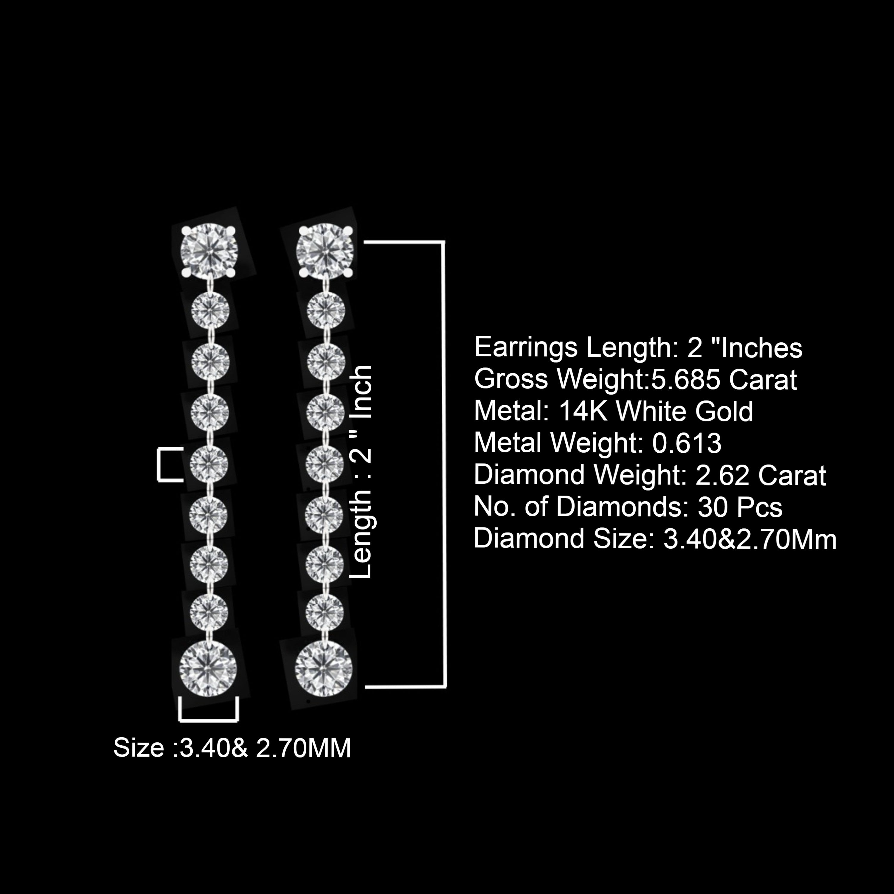 14k Gold 3.40 To 2.70 Mm