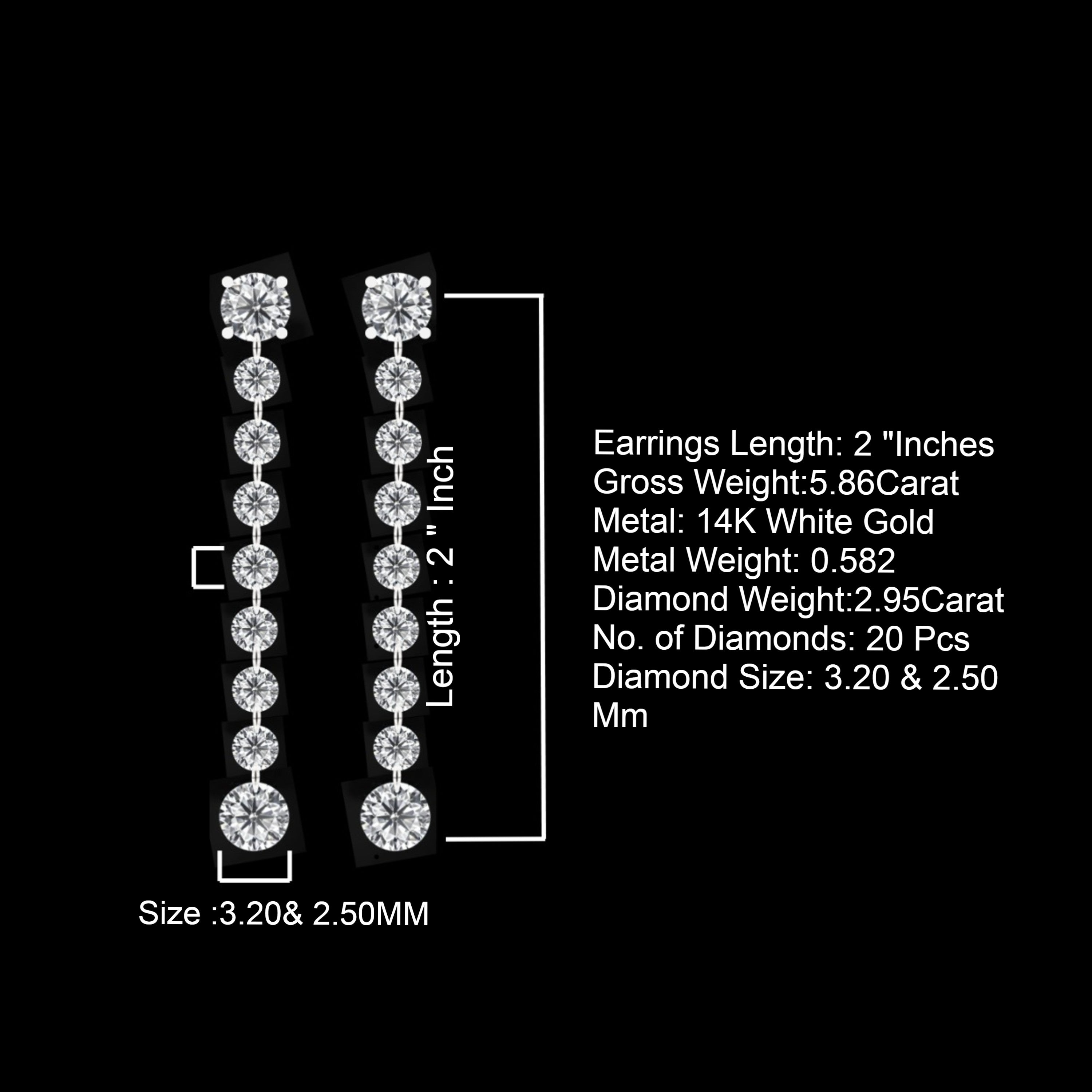 Drilled  Earring /14k Gold 3.20 & 2.50 Mm