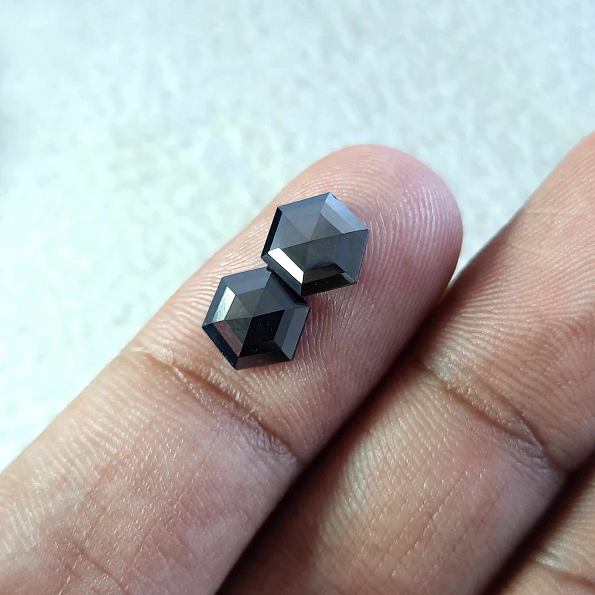 Hexagon Shape Black Diamond 