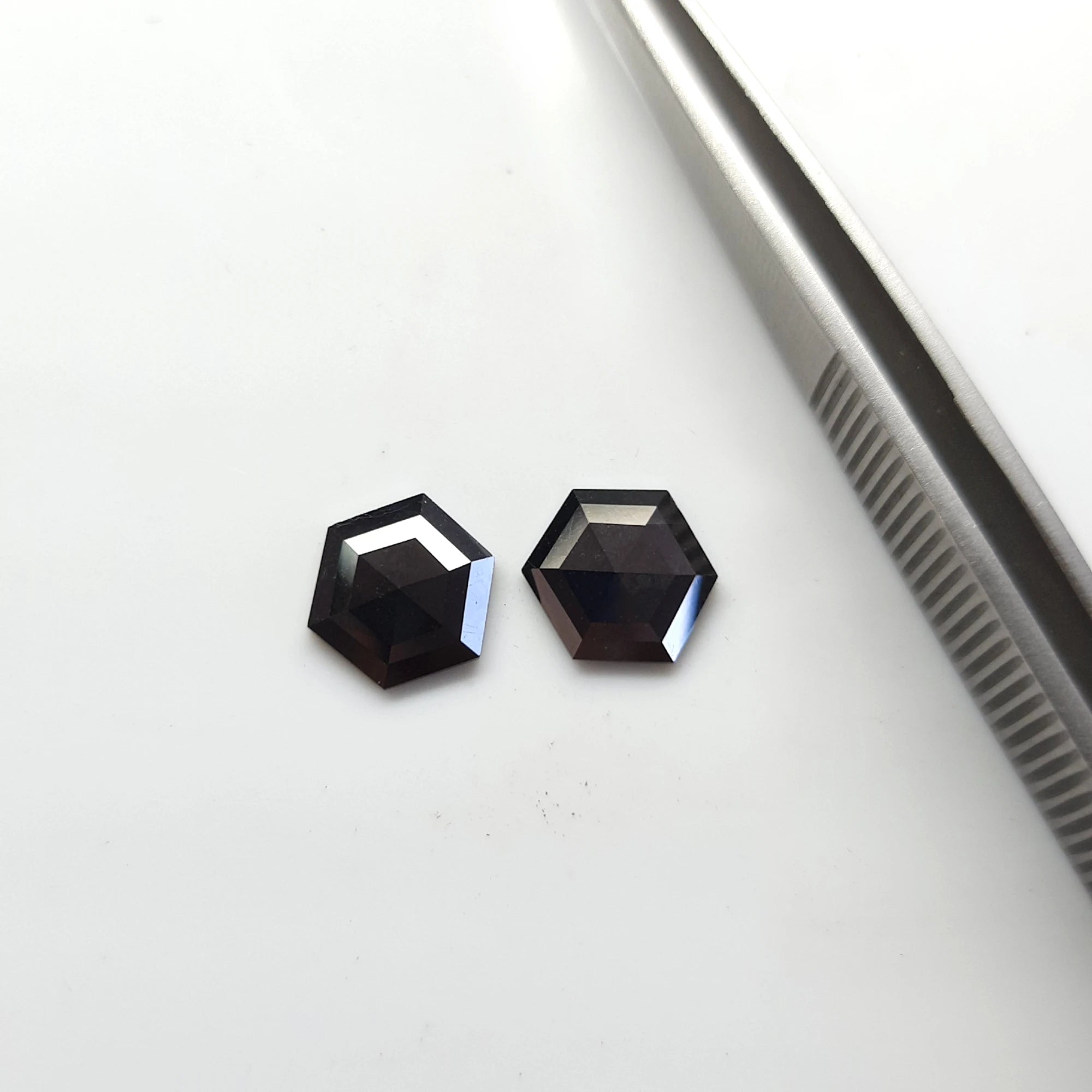 Hexagon Shape Black Diamond 