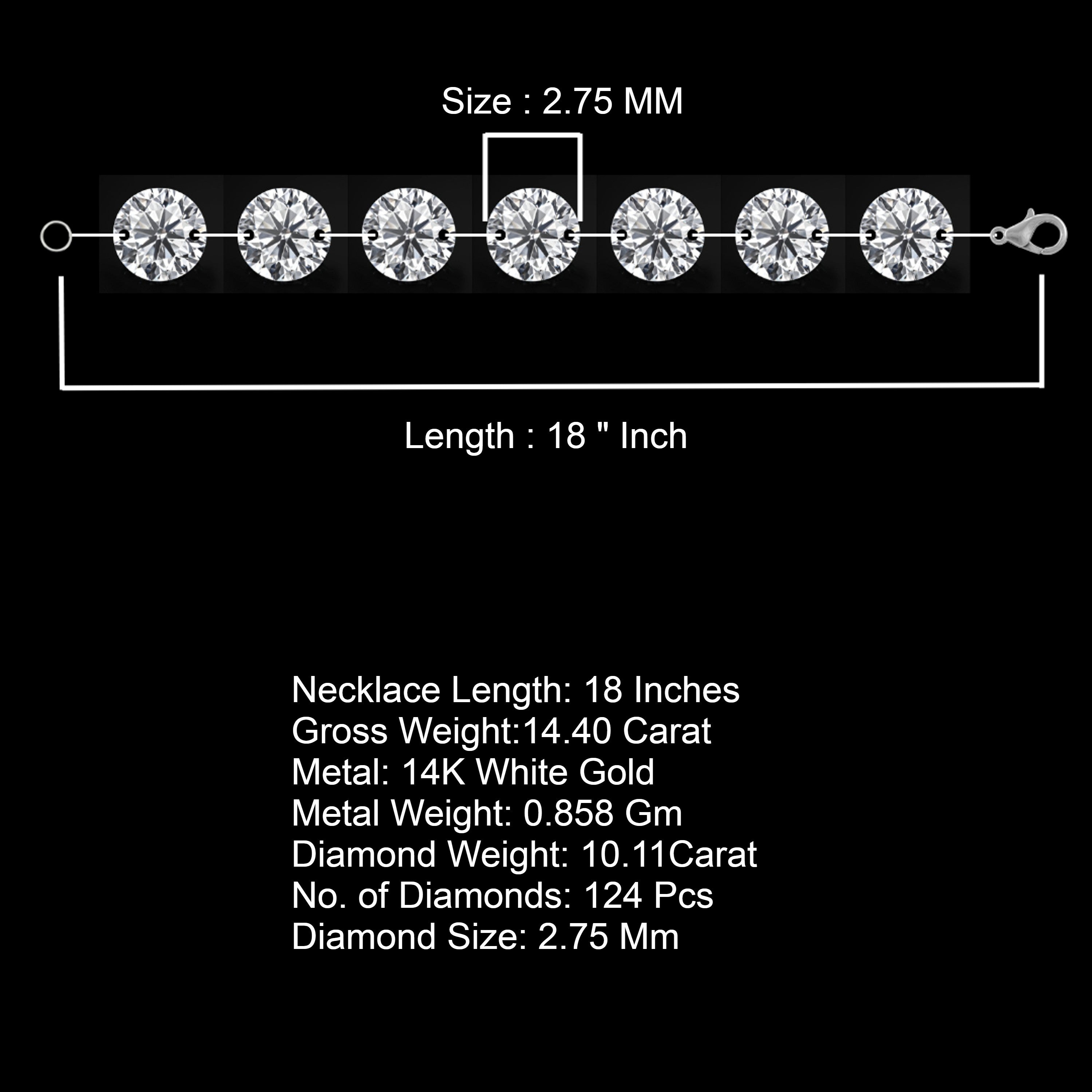 Drilled Diamond Tennis Necklace