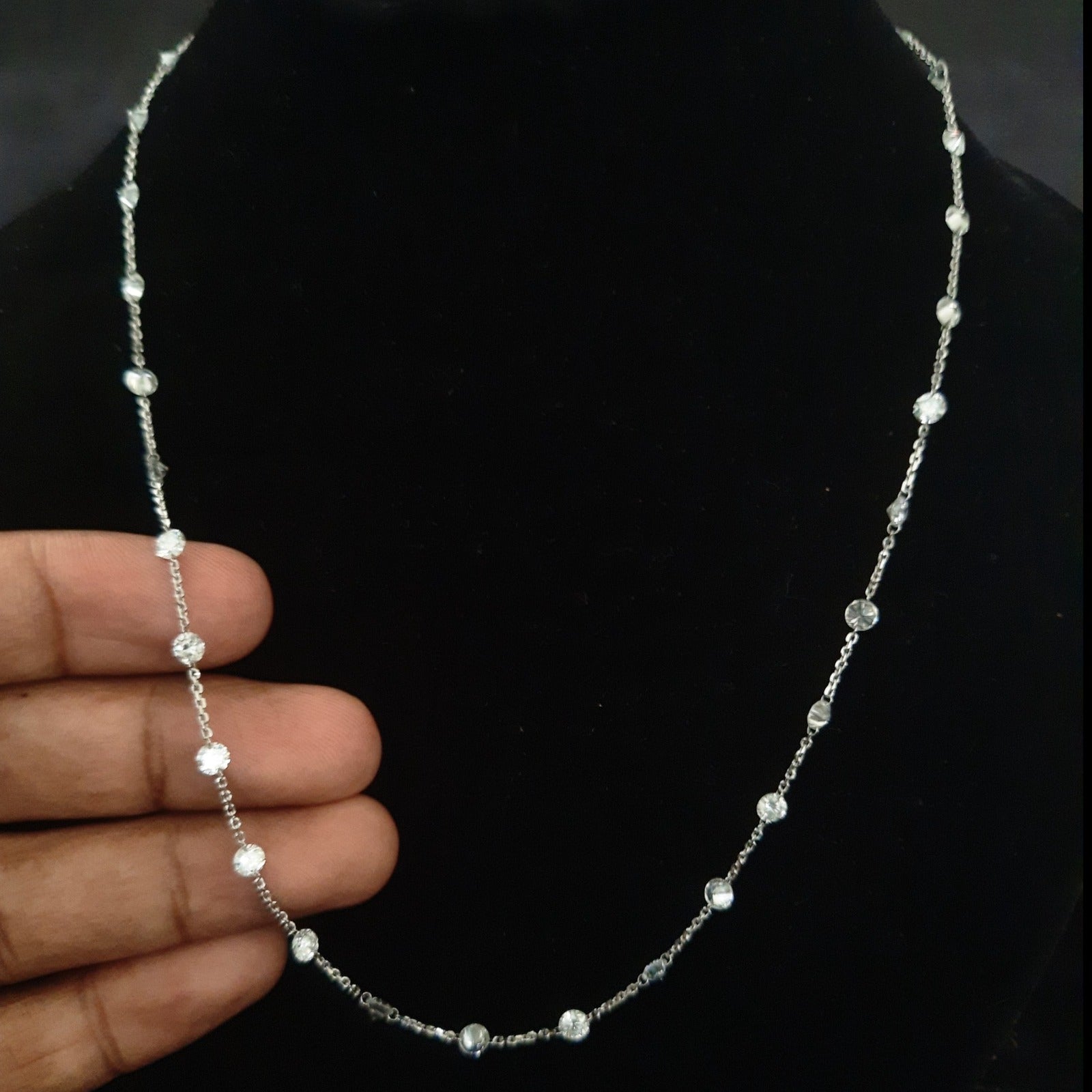 14k White Gold Diamond Necklace 1.85 Ct