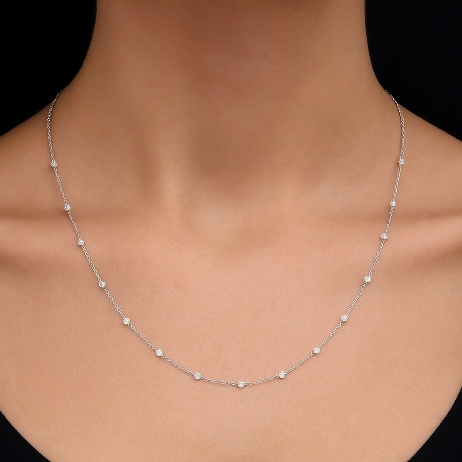 Station Diamond Necklace