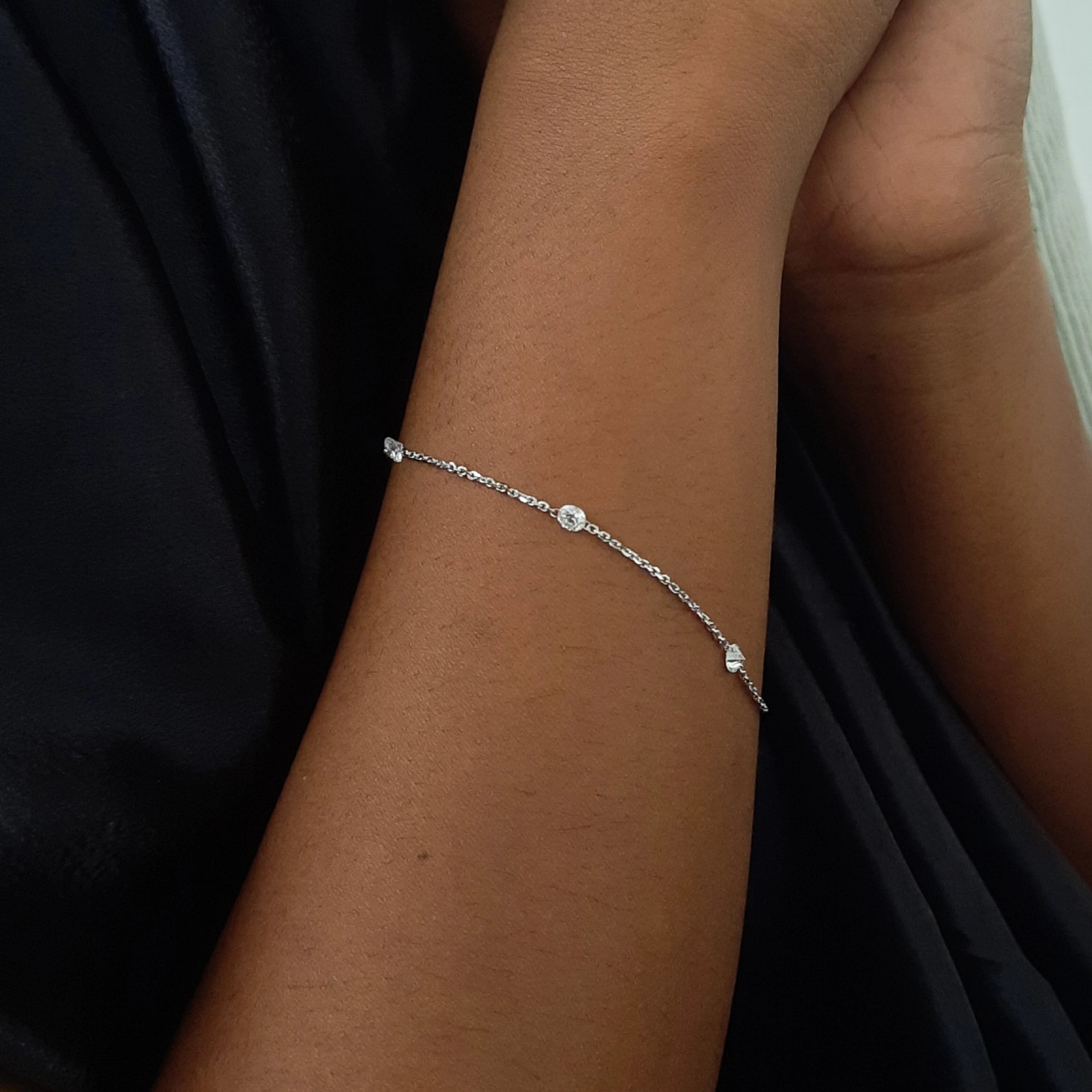 7 Inch Size 3.35 mm Tennis Bracelet for Women made by Lab Diamonds 1.10 carat