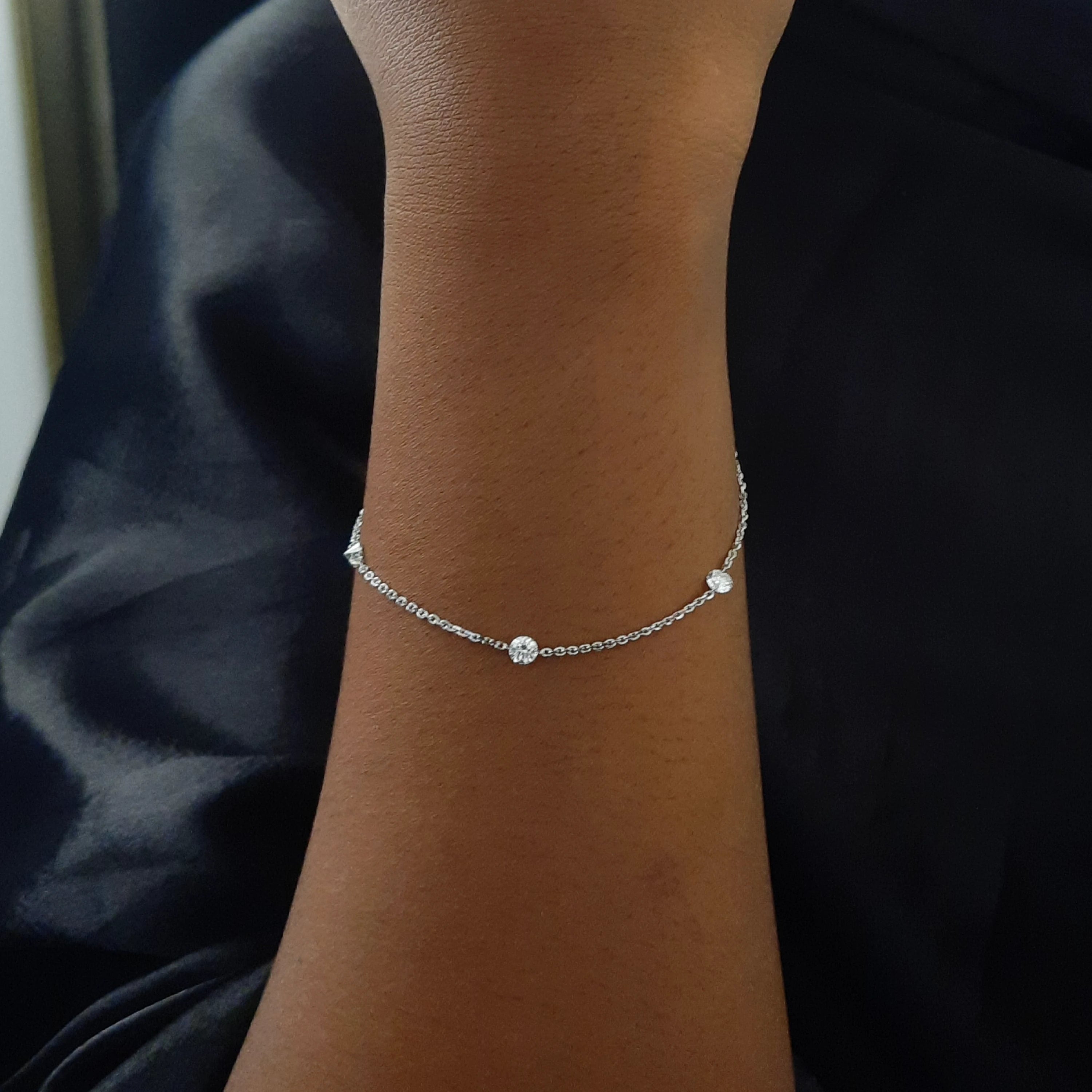 7 Inch Size 3.35 mm Tennis Bracelet for Women made by Lab Diamonds 1.10 carat