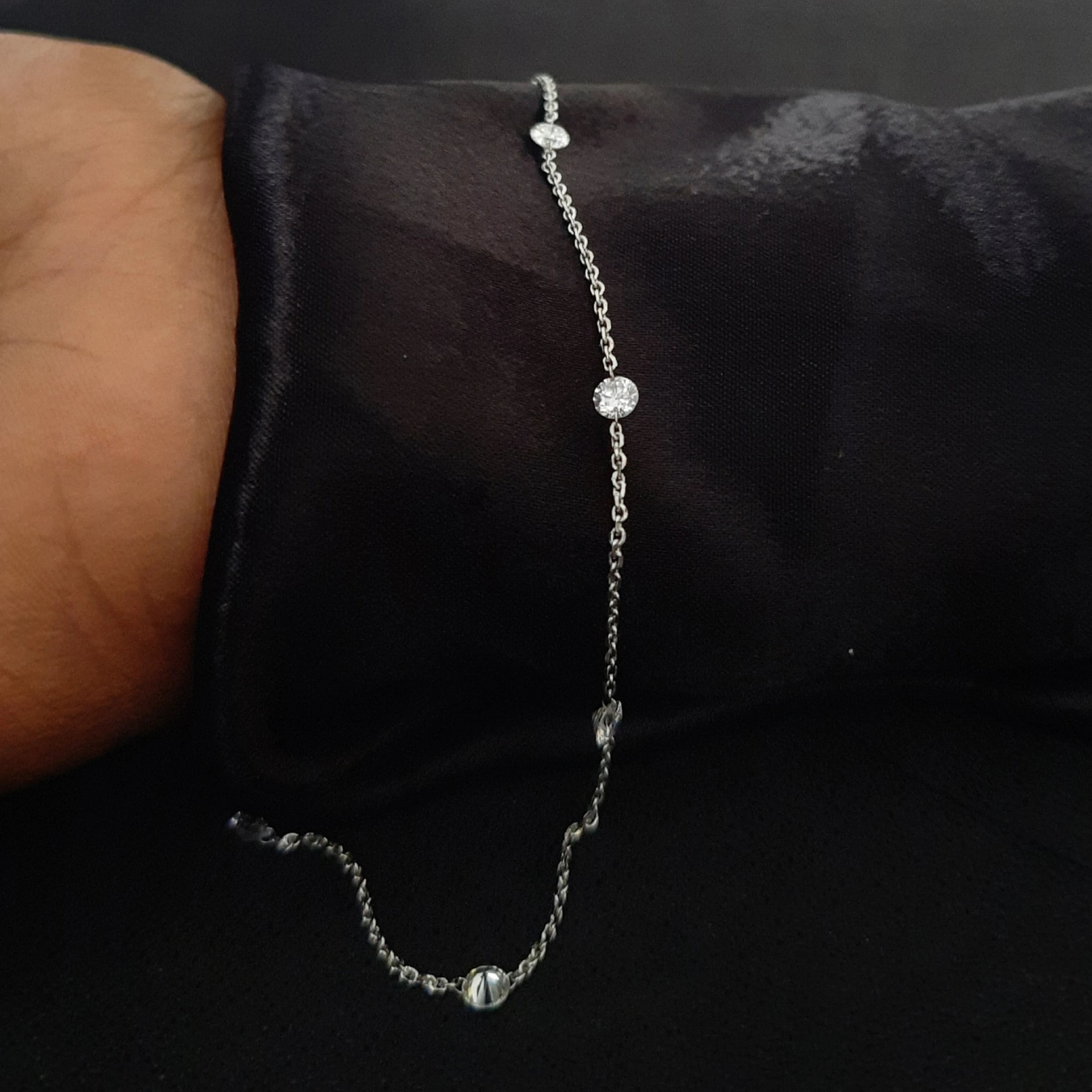 7 Inch Size 3.35 mm Tennis Bracelet for Women made by Lab Diamonds 1.10 carat