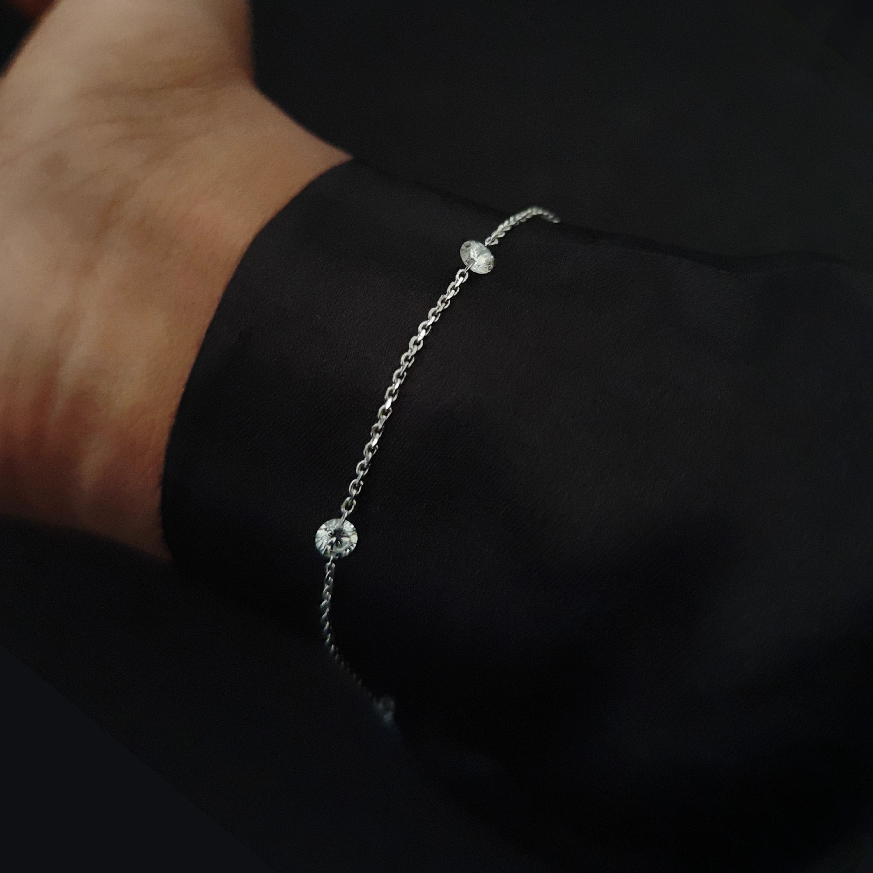 7 Inch Size 3.35 mm Tennis Bracelet for Women made by Lab Diamonds 1.10 carat