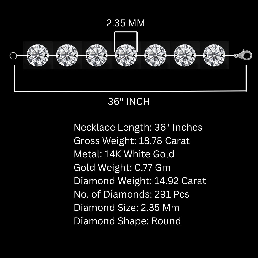 10.70 Ct Drilled Diamond Necklace for Her