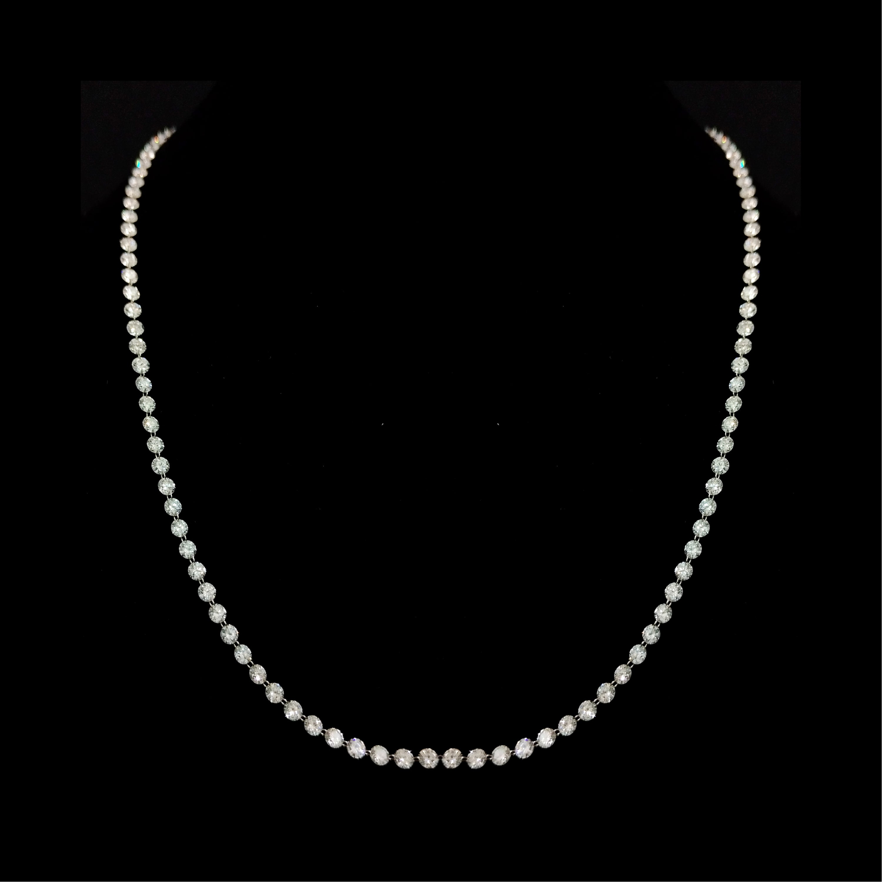 36" Inch Tennis Necklace for Women made by Lab Diamonds 14.35 carat Size 3.2 mm