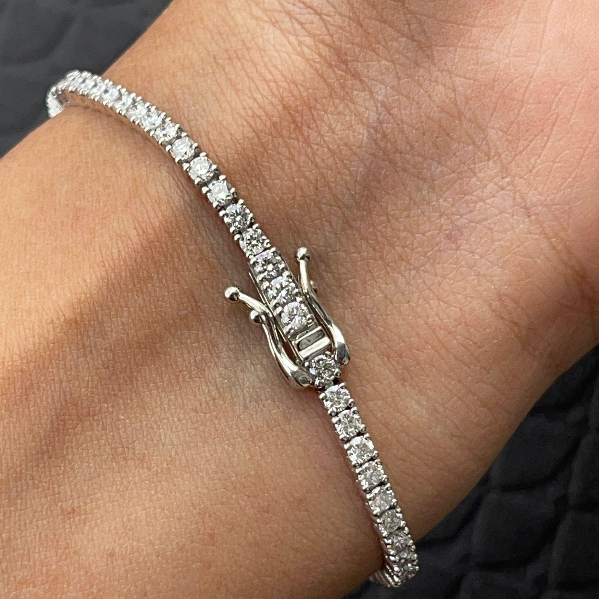 4 Ct Lab Grown Diamond Tennis Bracelet for Women 14K White Gold 7 Inch