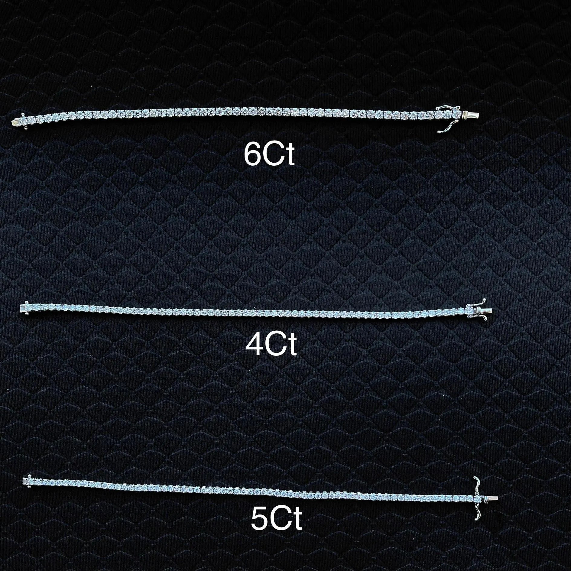 6 Ct Lab Grown Diamond Tennis Bracelet 14K White Gold  7 Inch Charm Bracelet