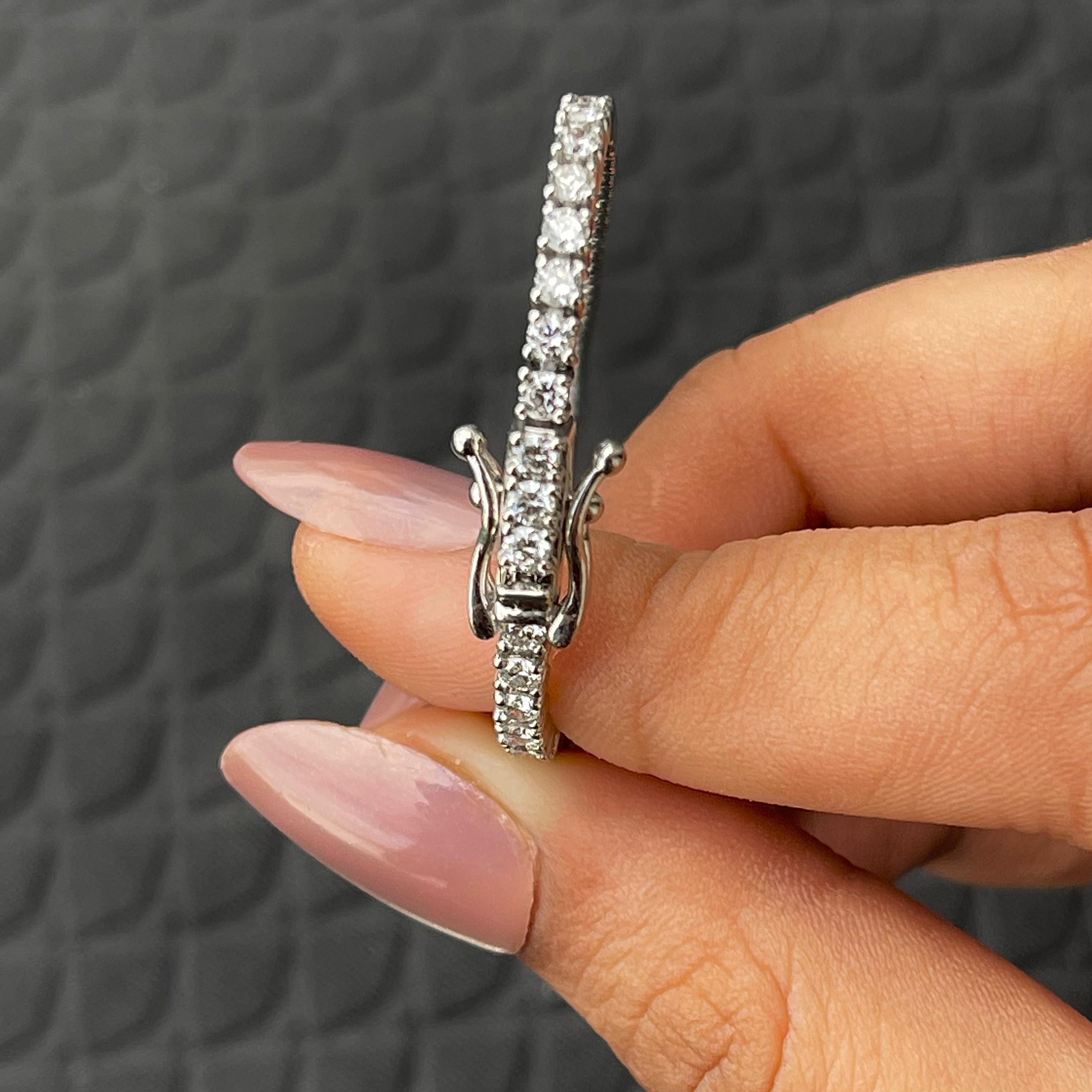 4 Ct Lab Grown Diamond Tennis Bracelet for Women 14K White Gold 7 Inch