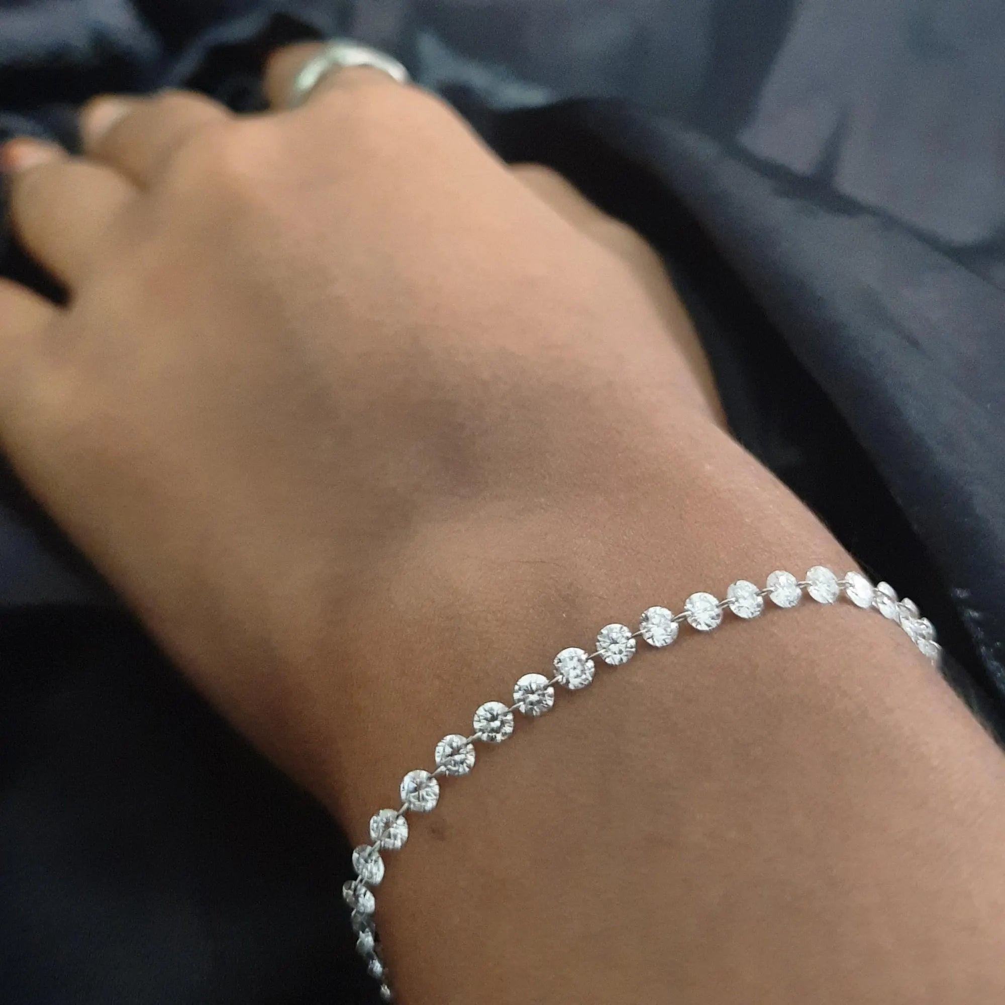 7 Inch 14K Gold Bracelet, 2.35mm CVD Diamonds