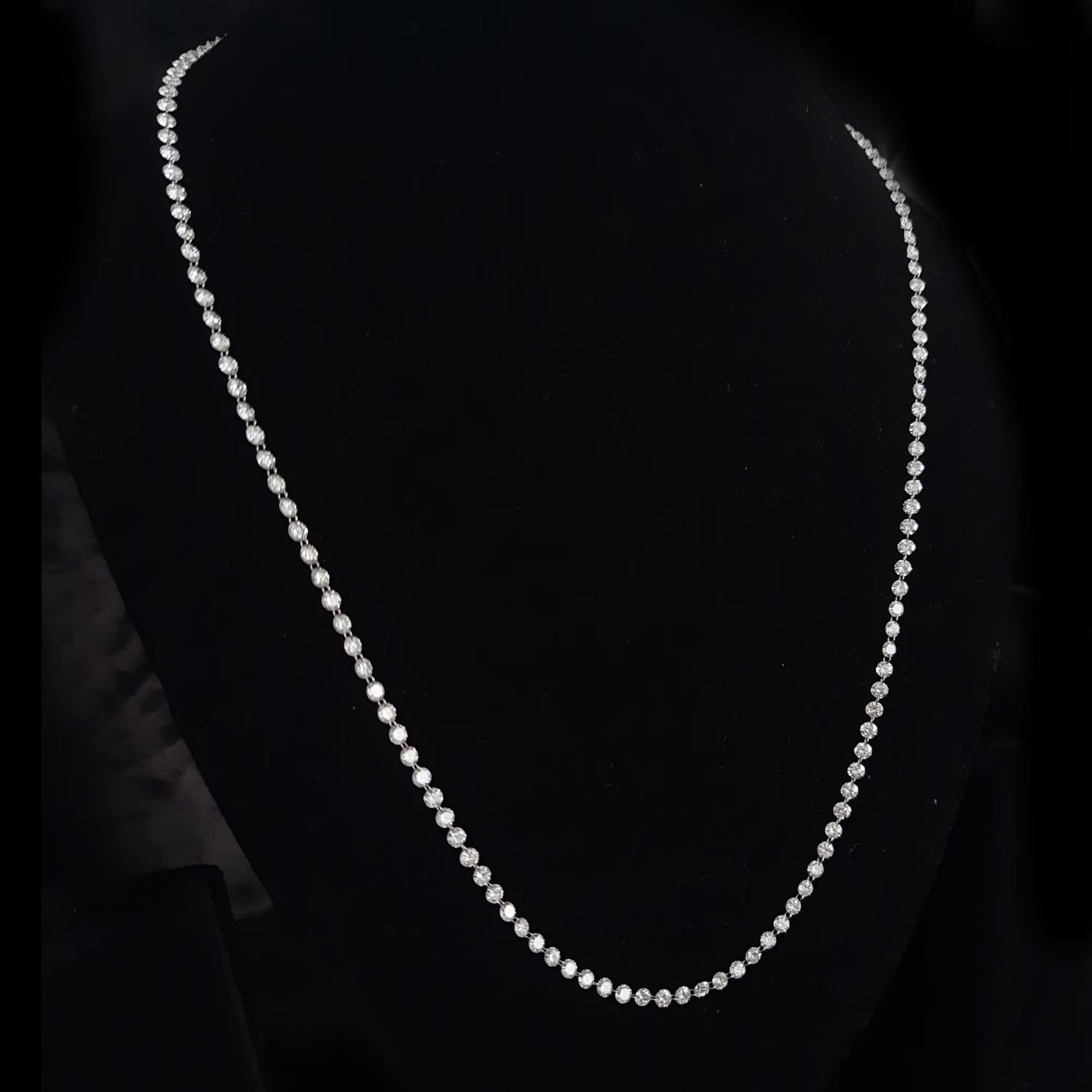 Link Chain Necklace 14k  White Gold Lab