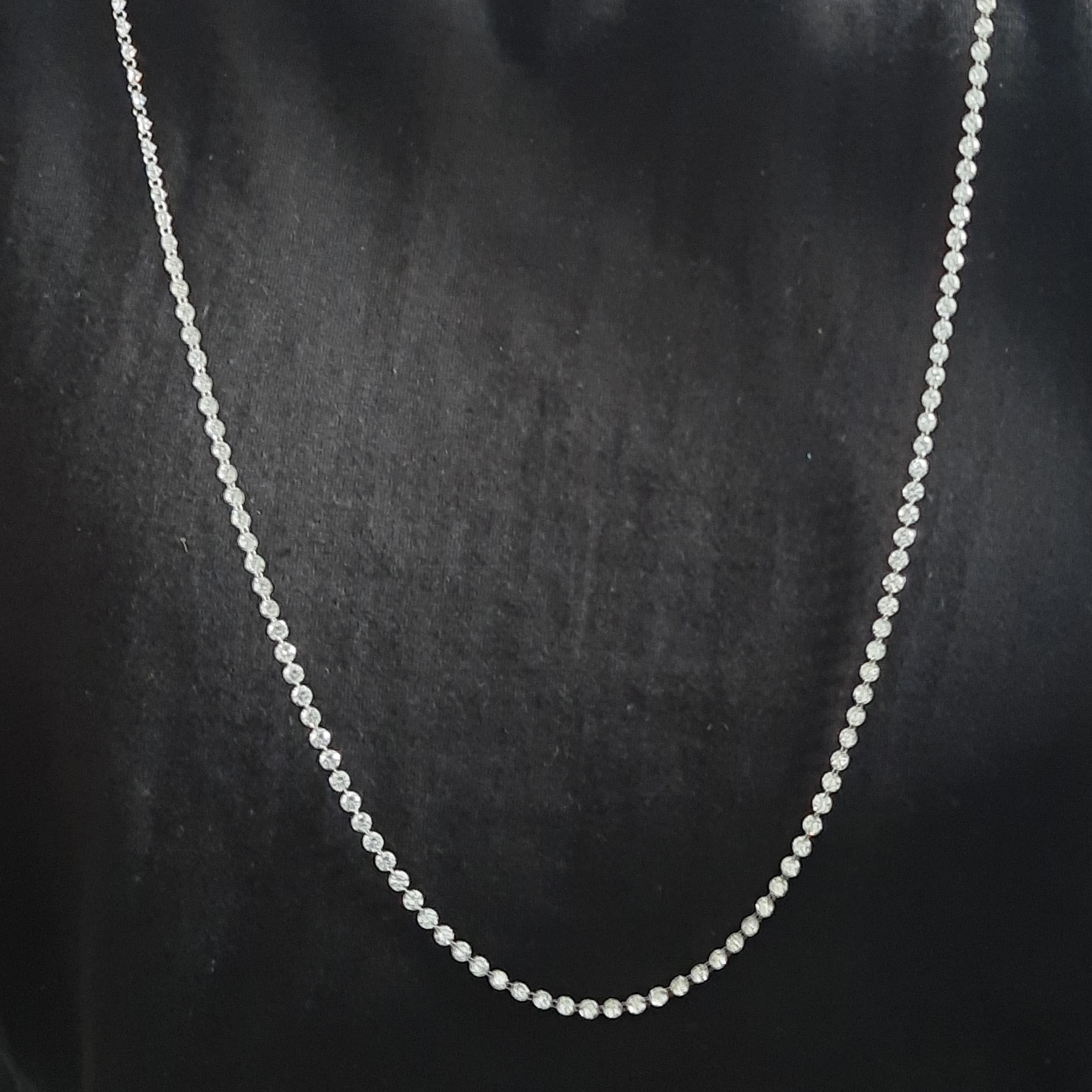 Link Chain Necklace 14k  White Gold Lab