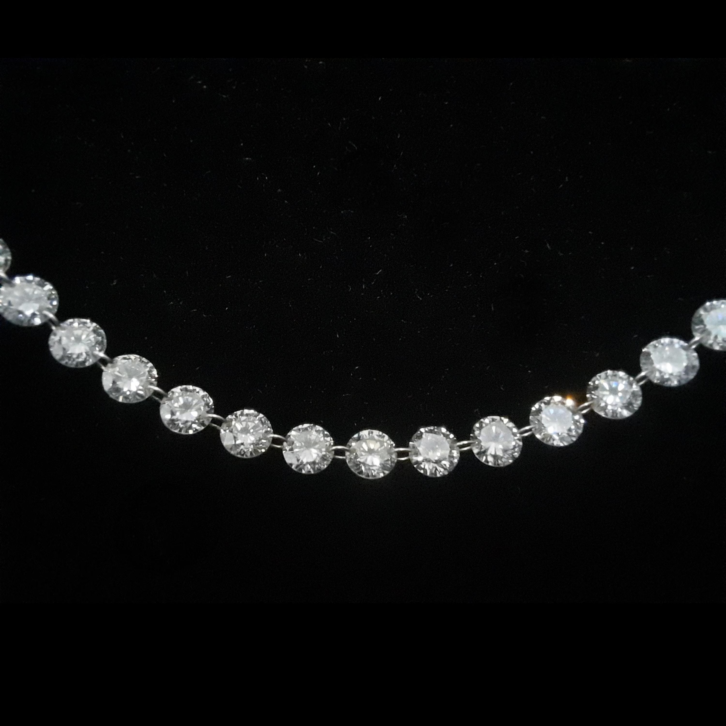 Drilled Diamond Tennis Necklace