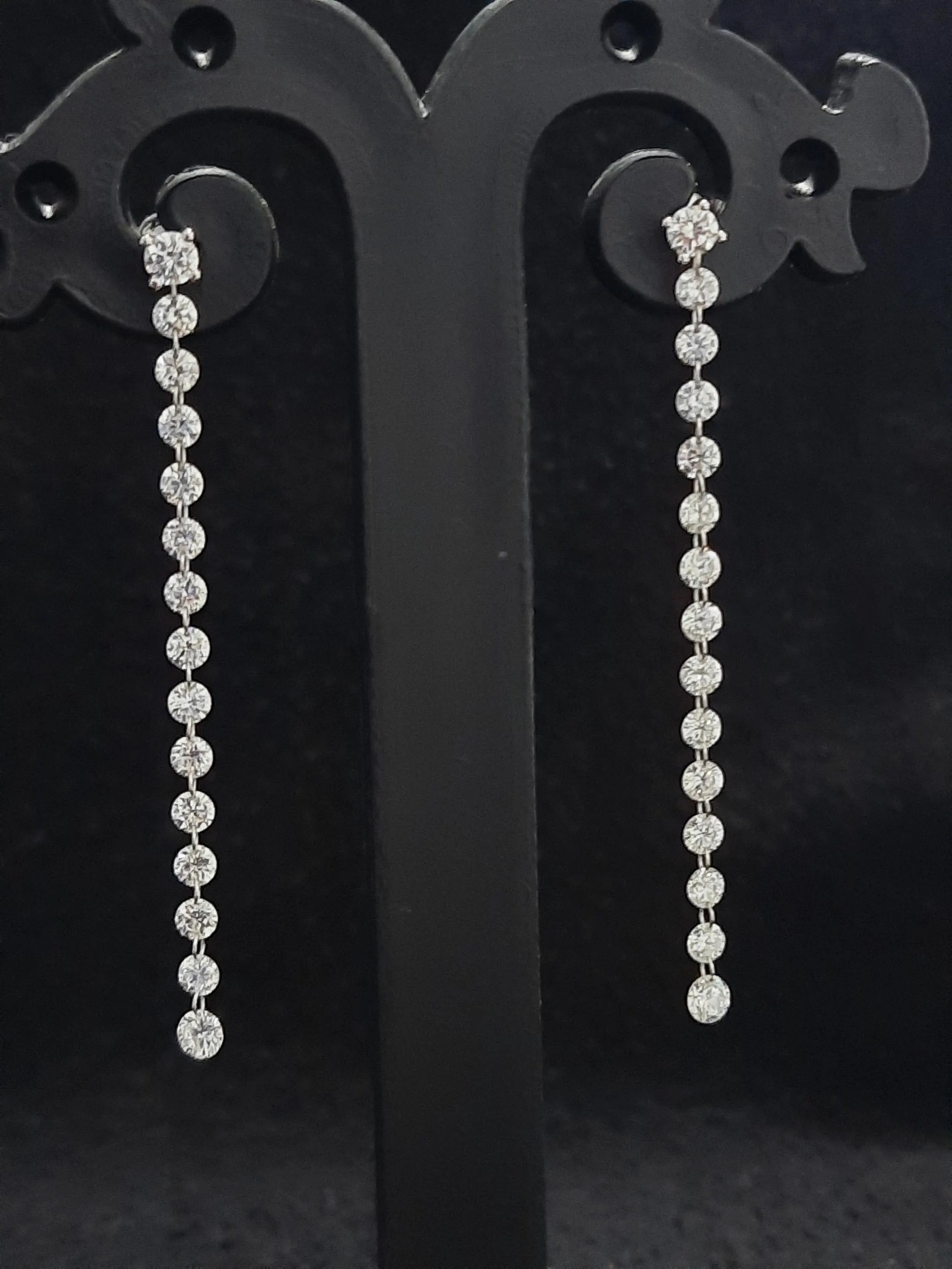 2 Ct Round Cut in 14K White Gold ,3.35 & 2.70 mm