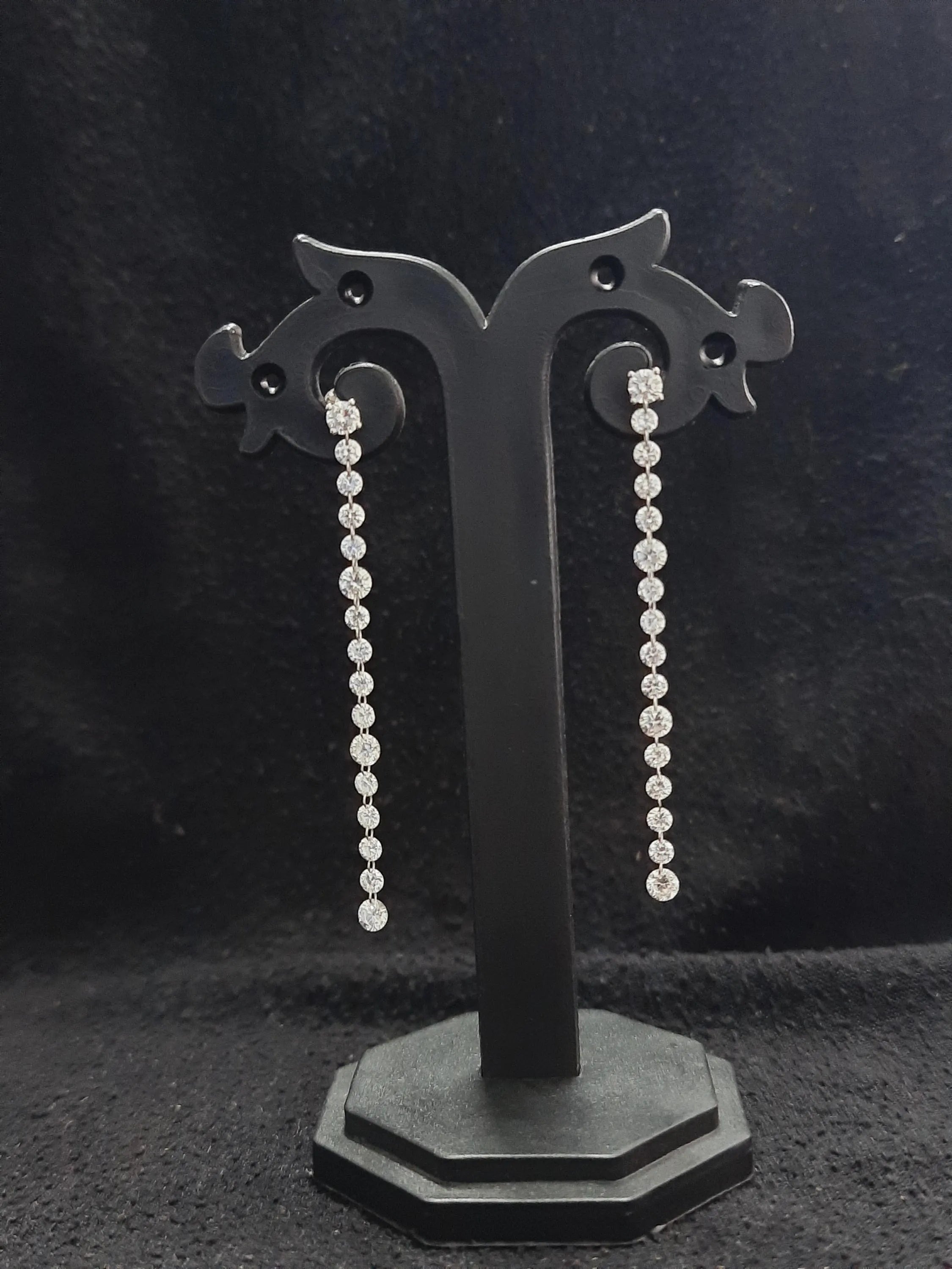 3.55/40 & 2.70Mm  2.25 inch Drilled Diamond Earrings for Women 14k