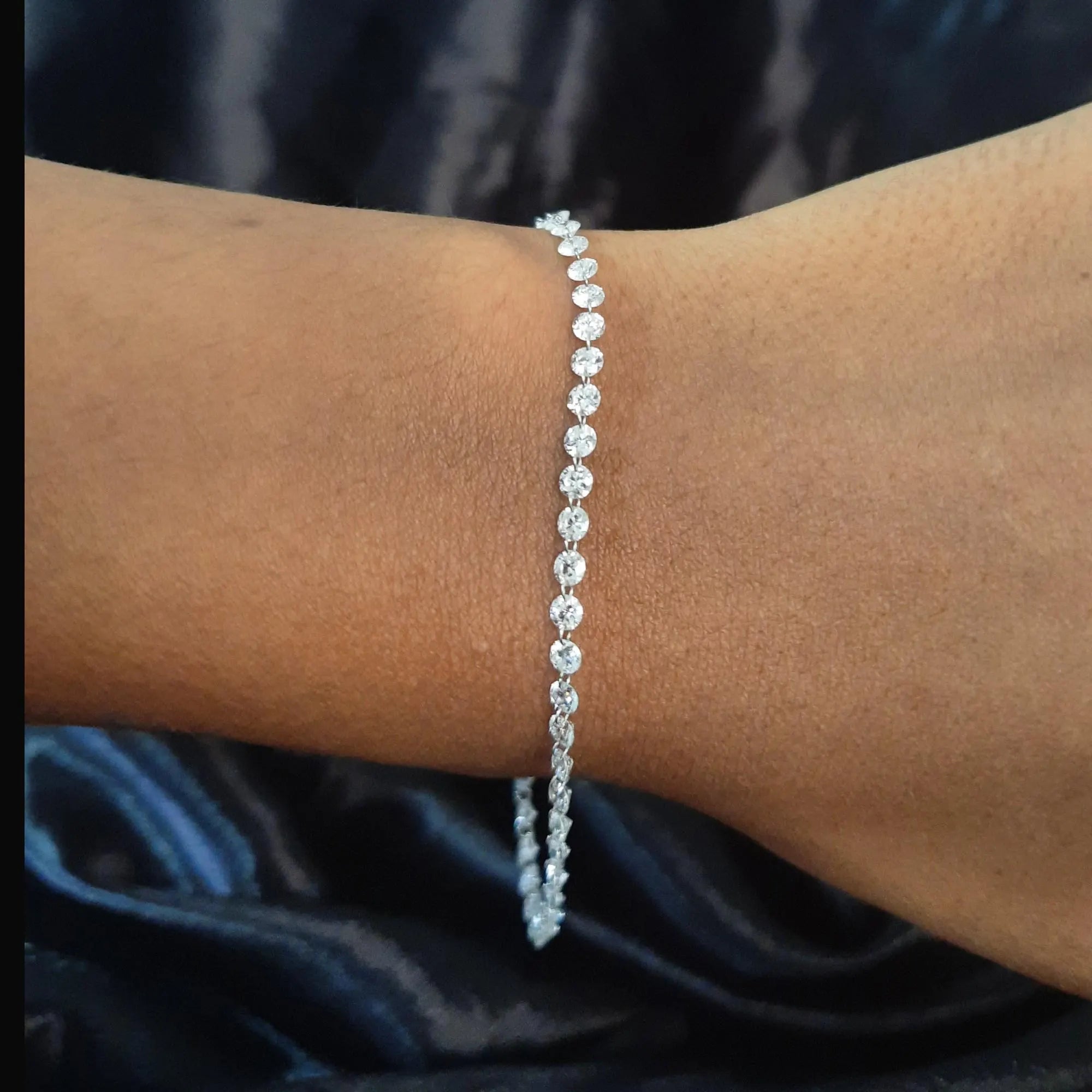 7 Inch 14K Gold Bracelet, 2.35mm CVD Diamonds