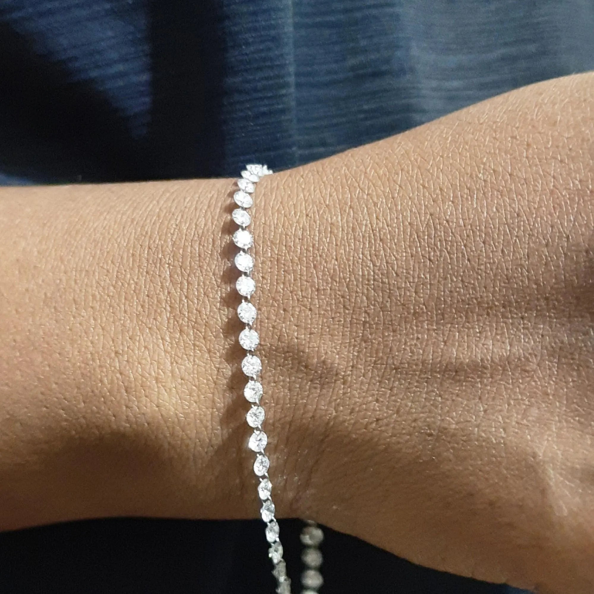 7 Inch 14K Gold Bracelet, 2.35mm CVD Diamonds