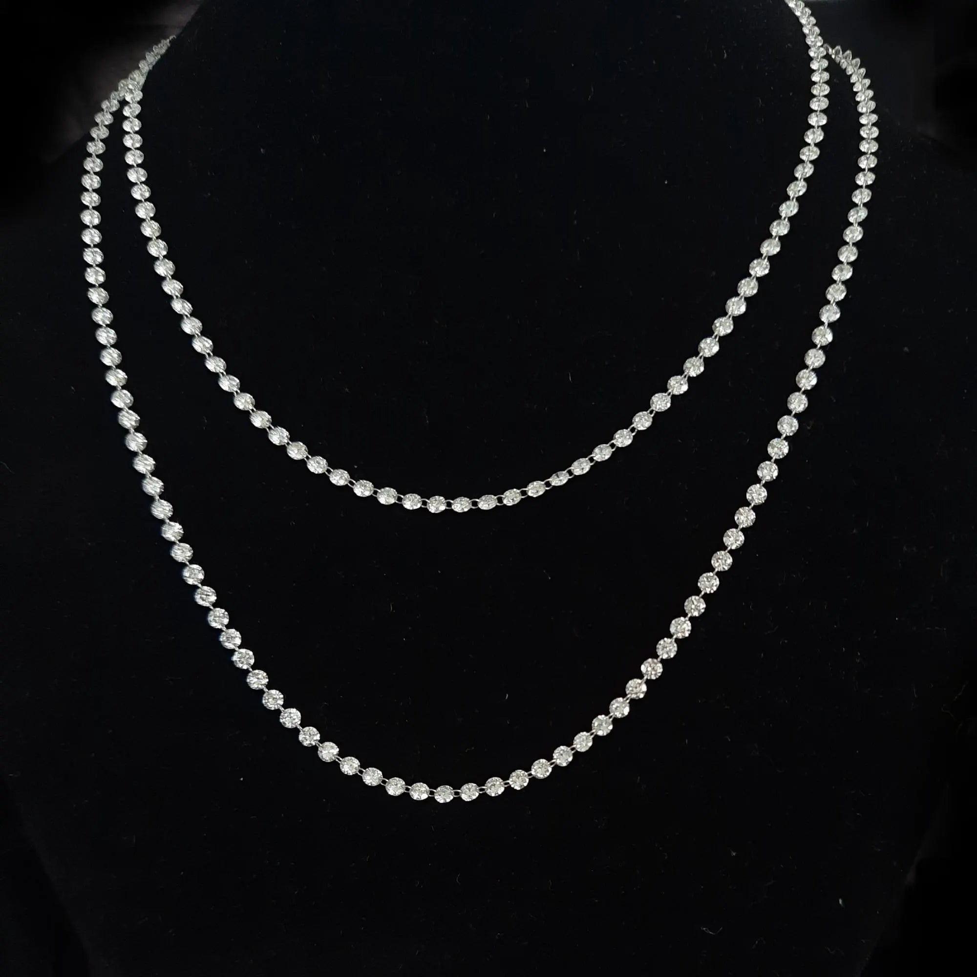 20 CT Lab Grown Drilled Diamond Necklace, 14K Diamond Tennis Necklace for Women & Men