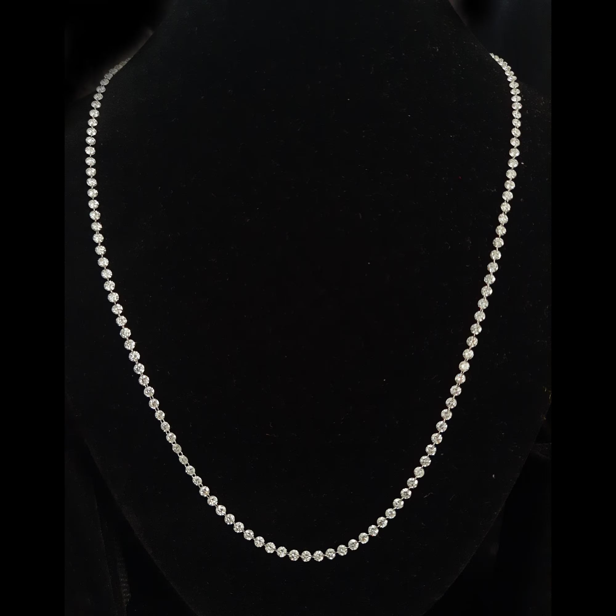 Link Chain Necklace 14k  White Gold Lab