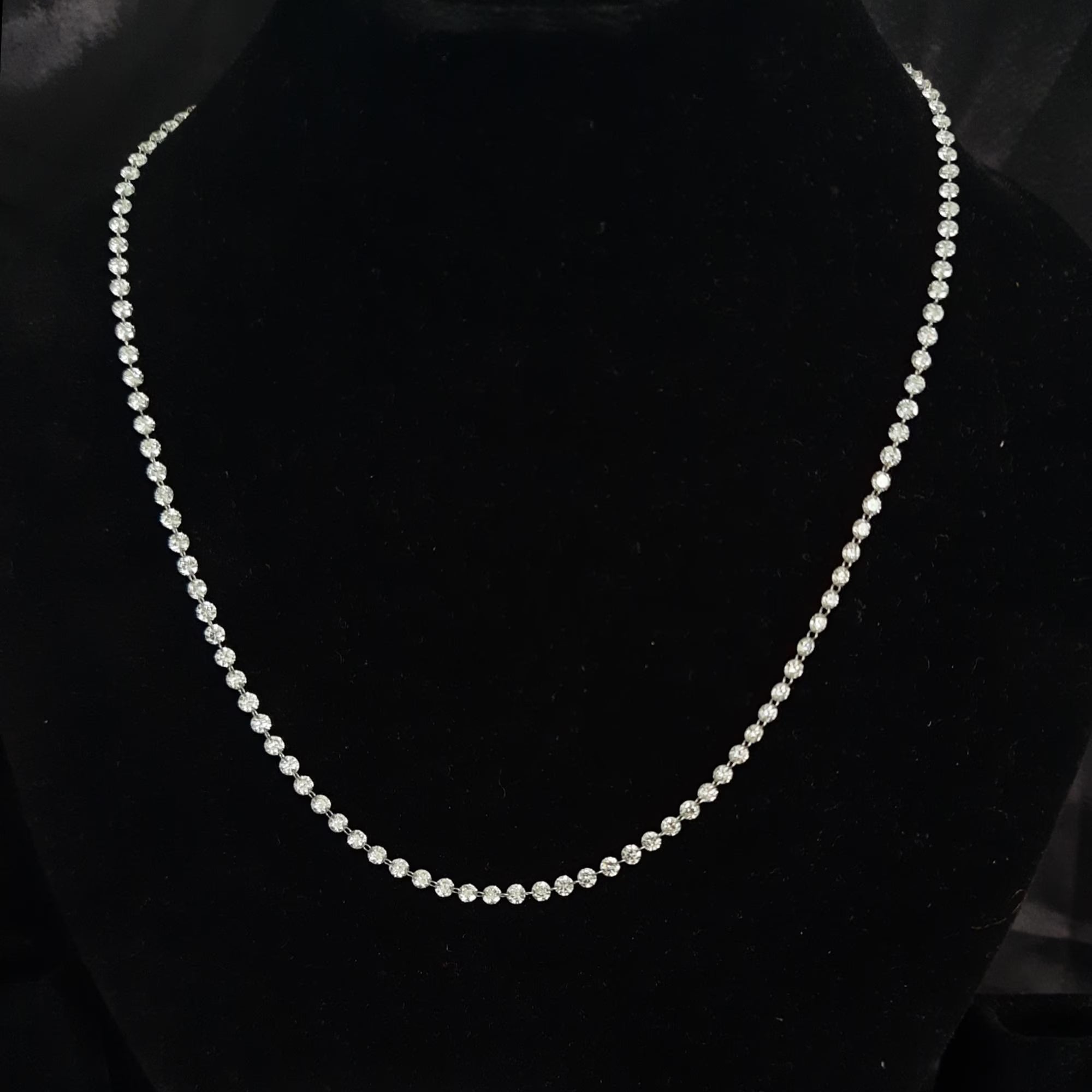 Drilled Diamond Tennis Necklace
