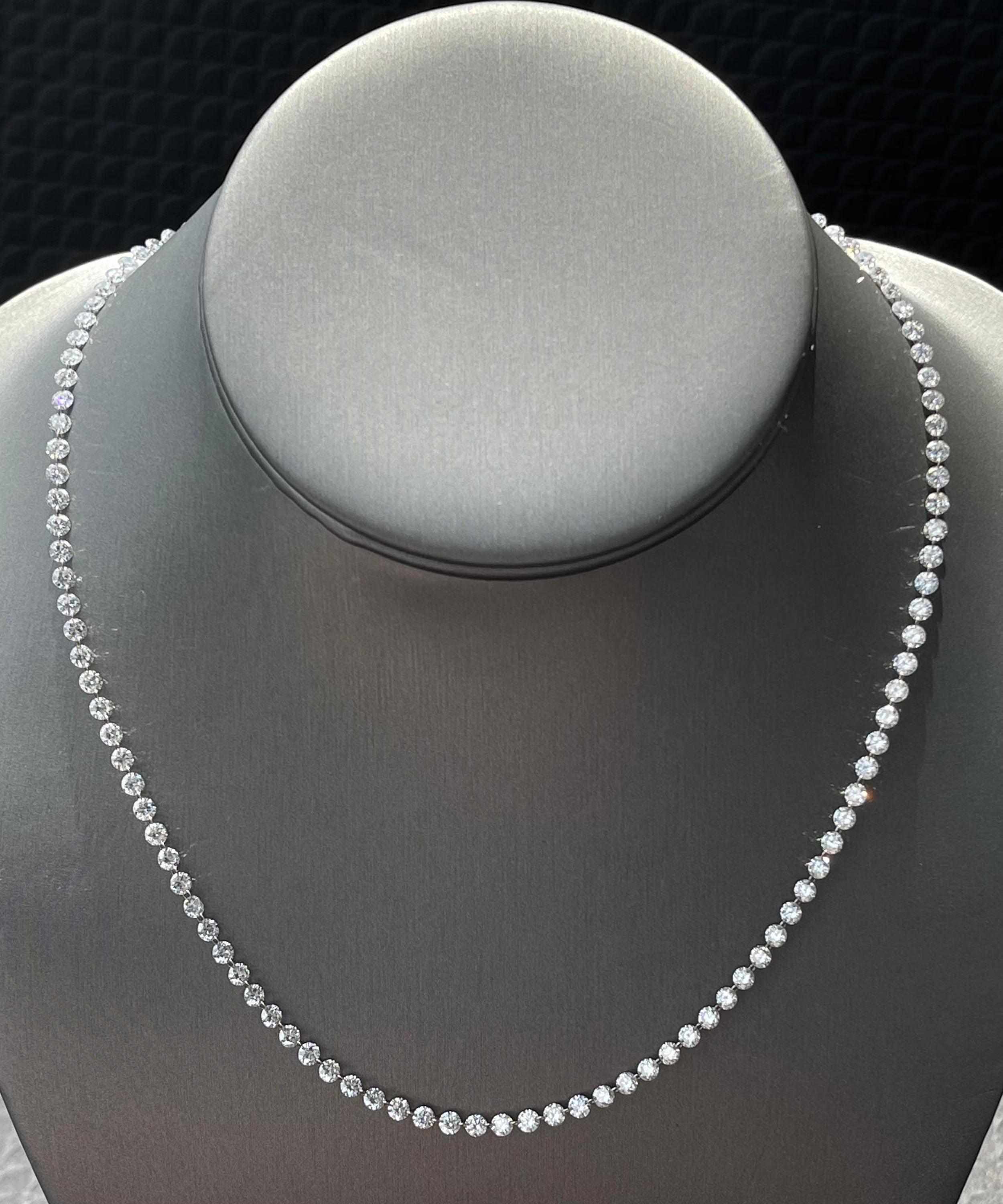 Drilled Diamond Tennis Necklace