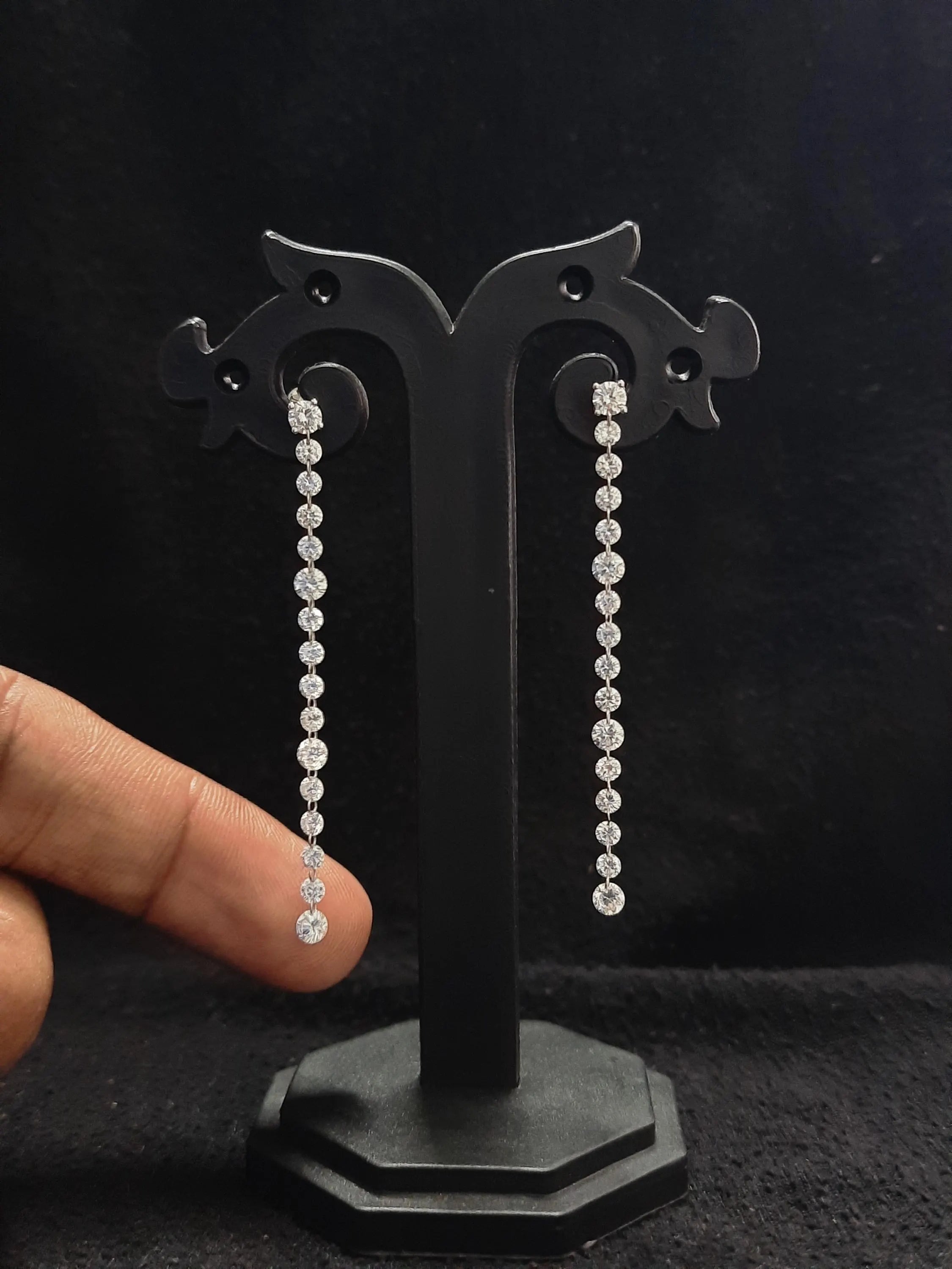 3.55/40 & 2.70Mm  2.25 inch Drilled Diamond Earrings for Women 14k