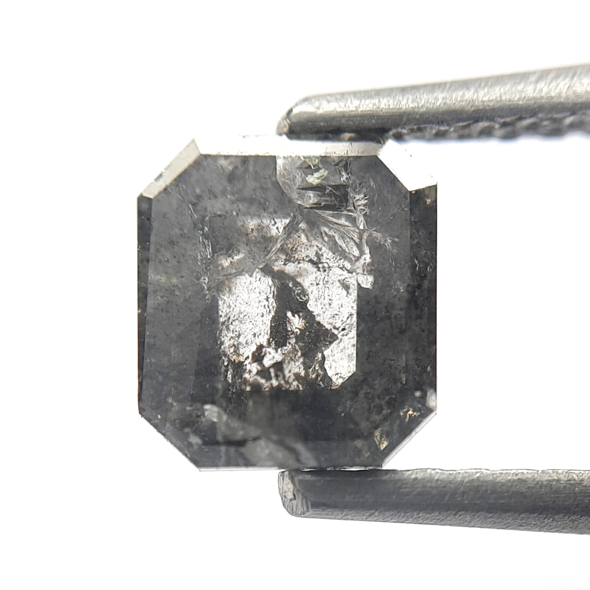  Emerald Cut Salt And Pepper Diamond