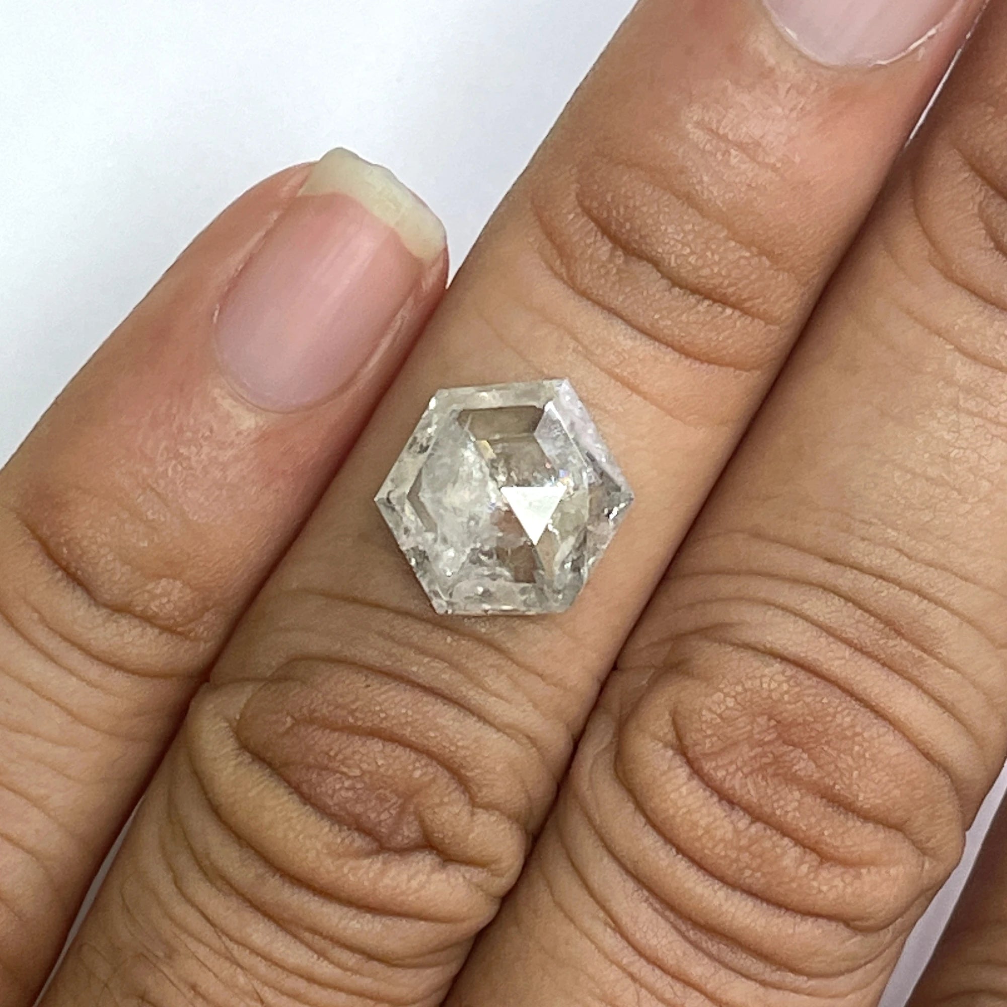 Hexagon Shape Salt And Pepper Diamond 