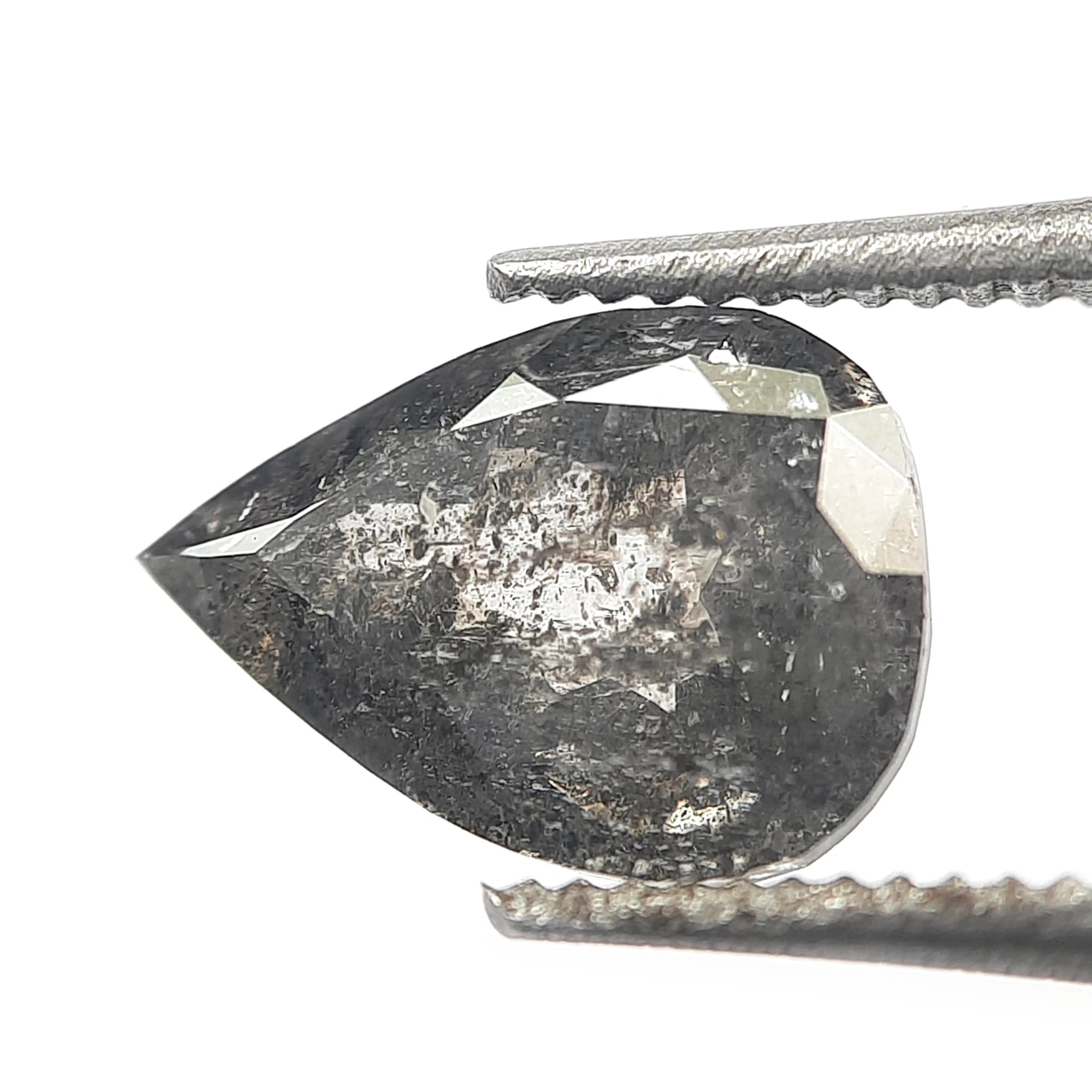 Salt And Pepper Pear Cut Diamond
